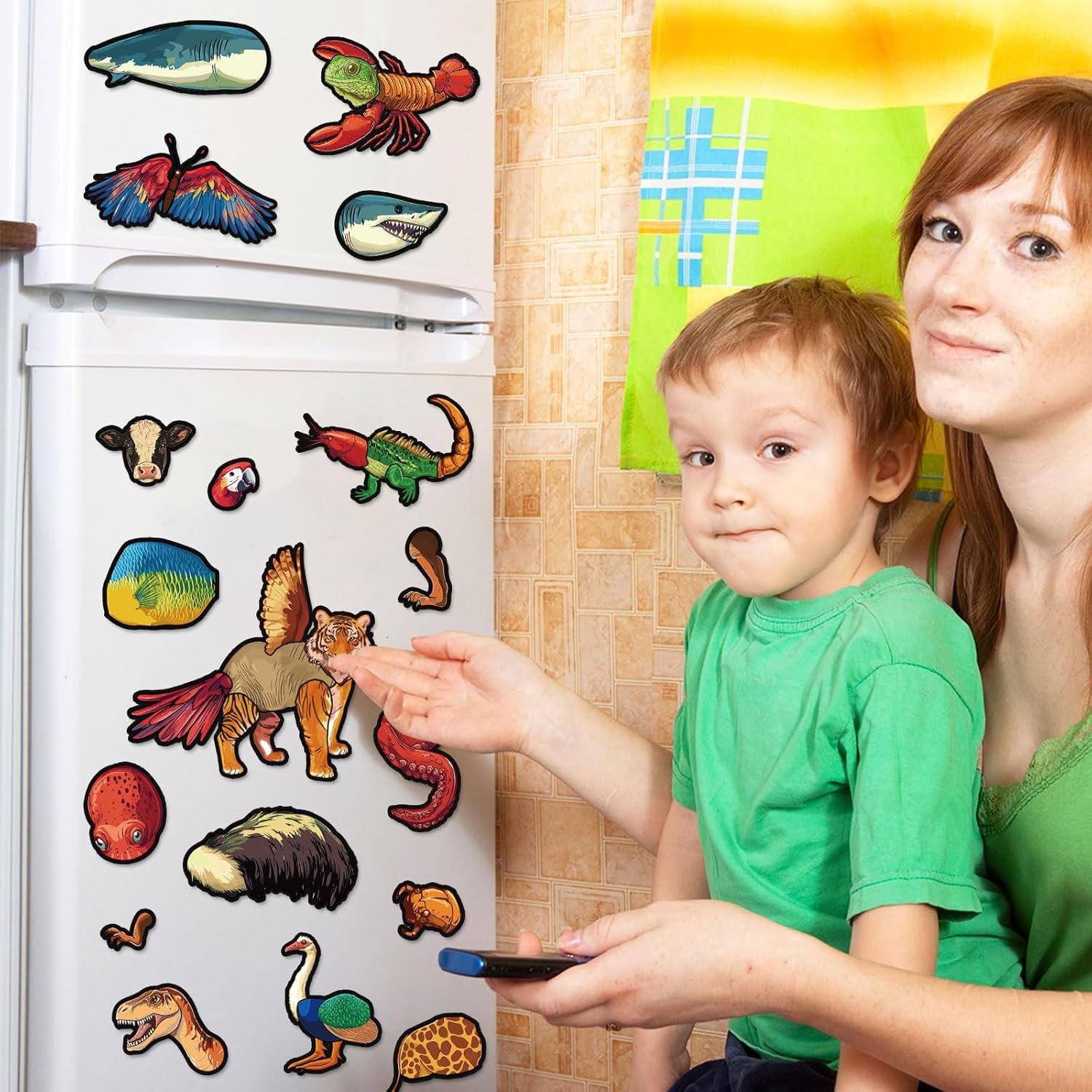 wholesale 134pcs cryptid construction kit funny animals fridge magnets for kid creature creation magnetic toys for toddlers educational monster refrigerator magnets for whiteboard baby children gift learning factory & supplier oem