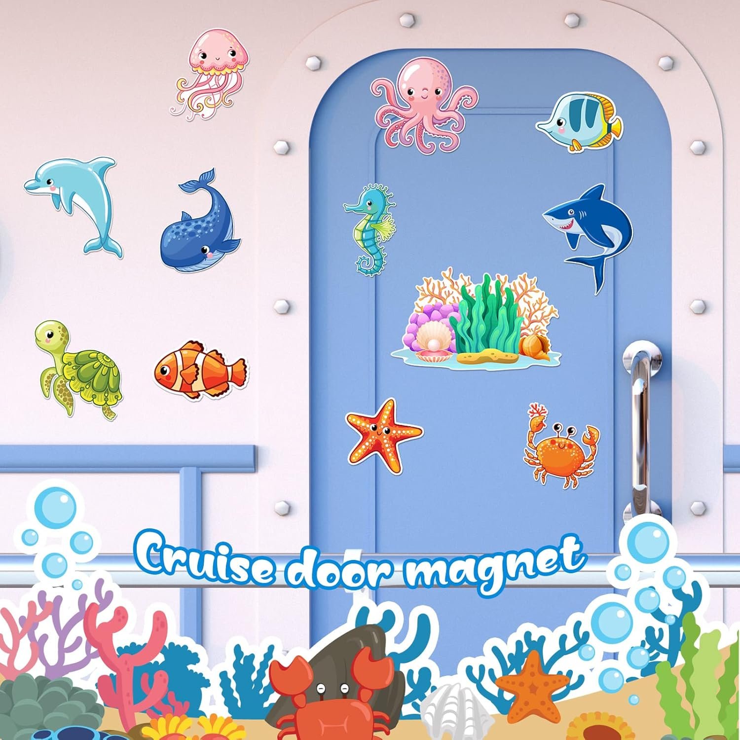 wholesale leifide 12 pcs cruise door decorations magnetic ocean car magnets cruise door magnet stickers decorations ocean fridge decor for carnival refrigerator(sea animal) factory & supplier oem