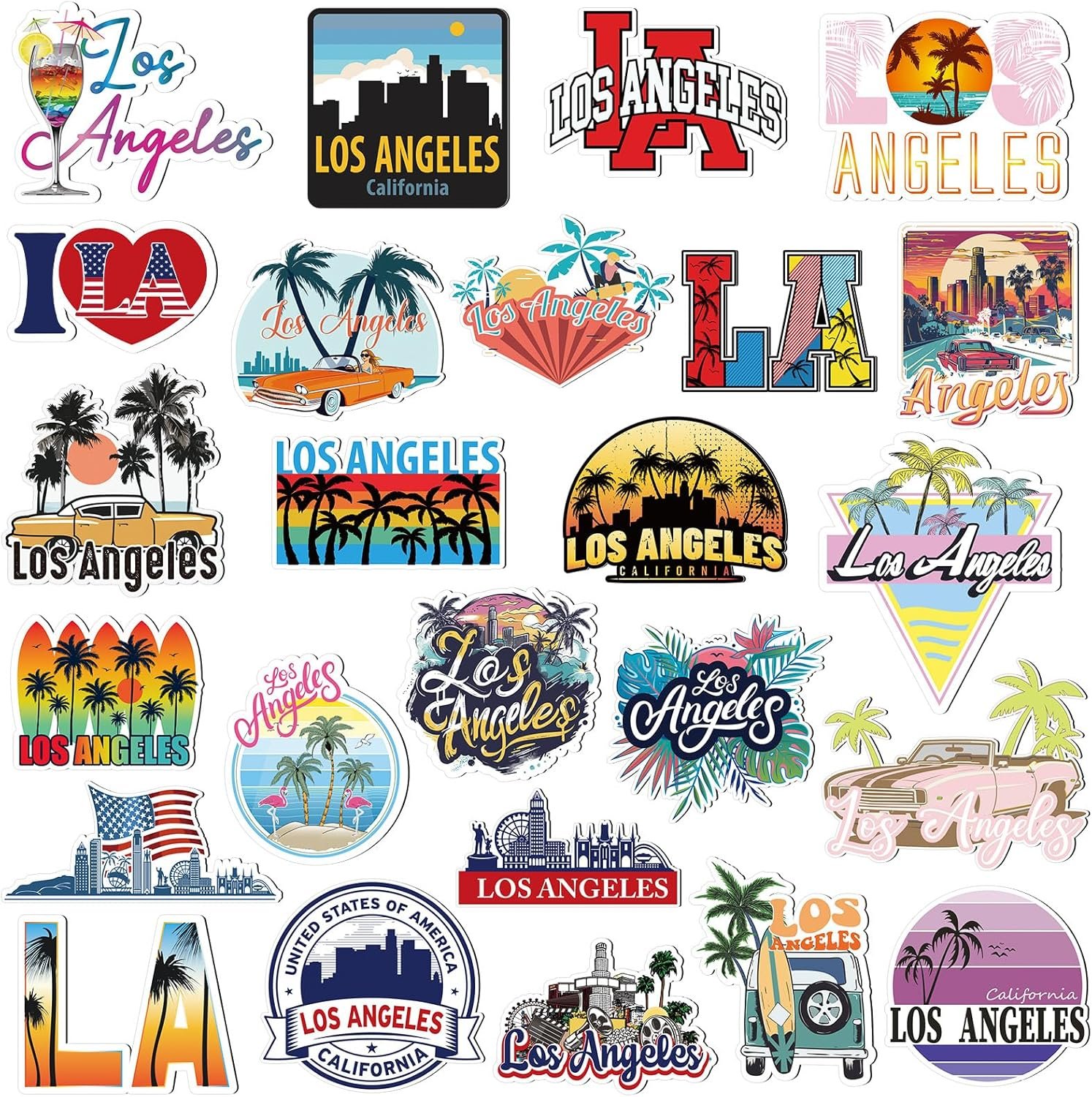 wholesale fabbay 25 pcs los angeles fridge magnet magnetic refrigerator stickers los angeles souvenirs gifts refrigerator magnets for fridge laptop locker home decoration accessories factory & supplier oem