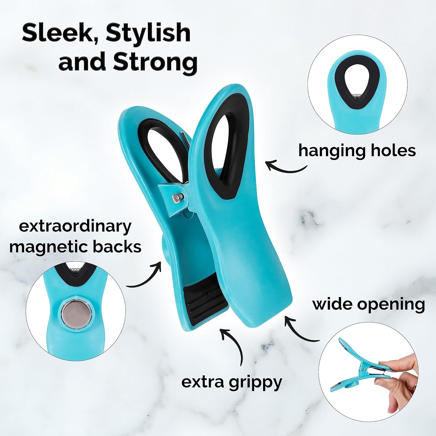 wholesale magnus 10 pack chip clips magnetic - tight sealing bag clips for food packages with super strong magnet clips for fridge - refrigerator food clips for bags, chip bag clip and kitchen storage assorted factory & supplier oem