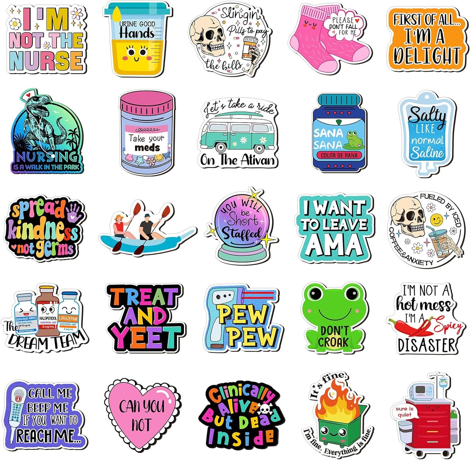 wholesale 25 pcs funny nursing magnets for locker whiteboard reusable medical themed magnets decal fun cool magnetic nurse week gifts for nurses fridge refrigerator office factory & supplier oem