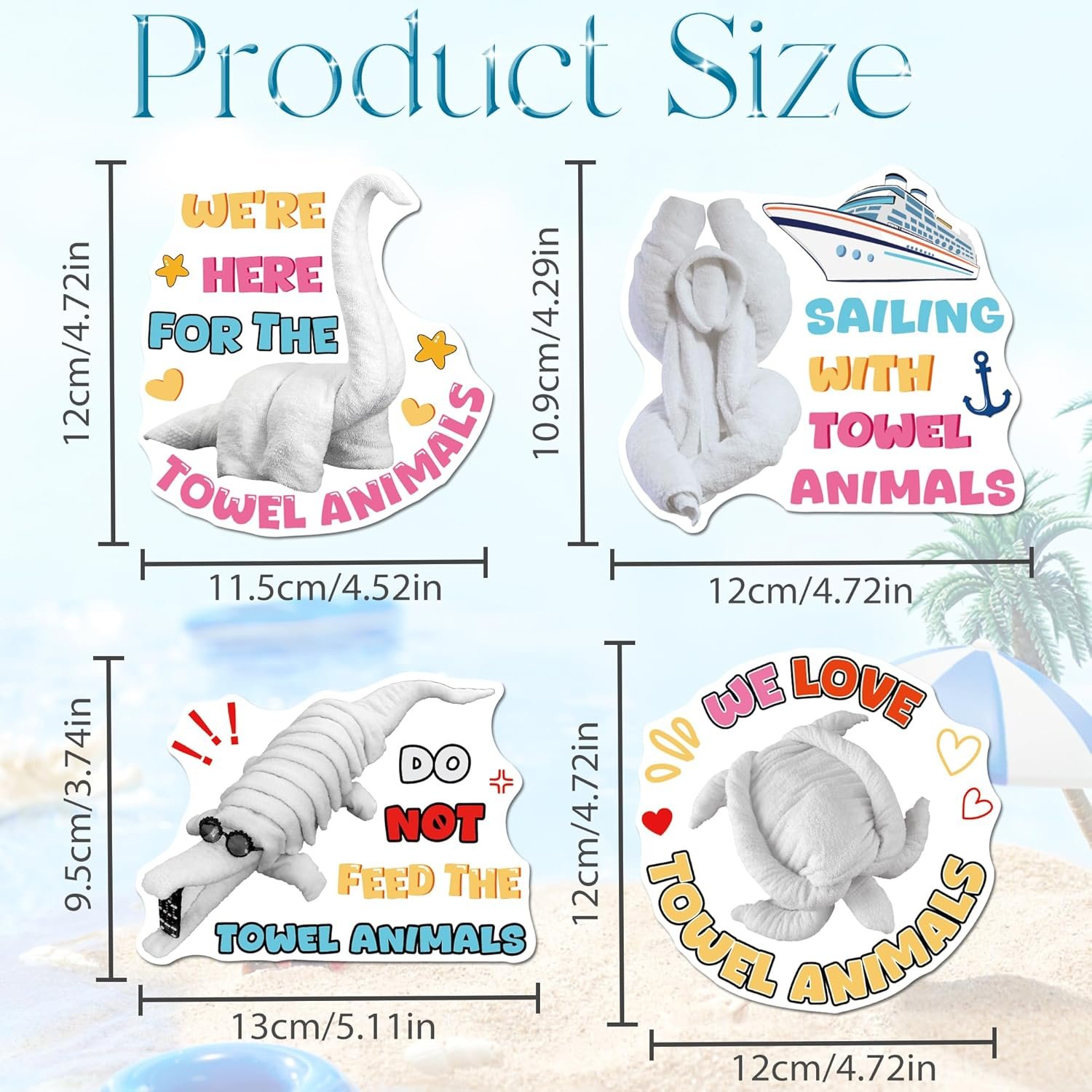 wholesale 9 pcs towel animals magnetic - cruise ship cabin door magnets, funny sea ocean decorations for refrigerator, cruise door & carnival party, cute elephant, turtle & dog factory & supplier oem