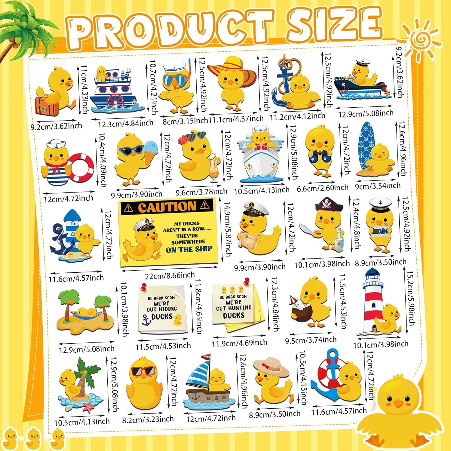 wholesale 27 pcs duck cruise door magnet decorations ducky magnetic stickers decals reusable funny carnival cruise ship cabin magnet for door decor car fridge refrigerator(classic) factory & supplier oem