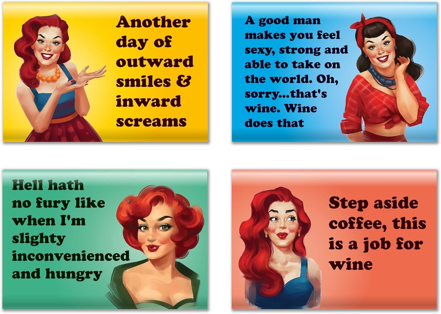 wholesale 4 pack refrigerator magnets - funny fridge magnet - perfect housewarming gift, or gift for women friends factory & supplier oem