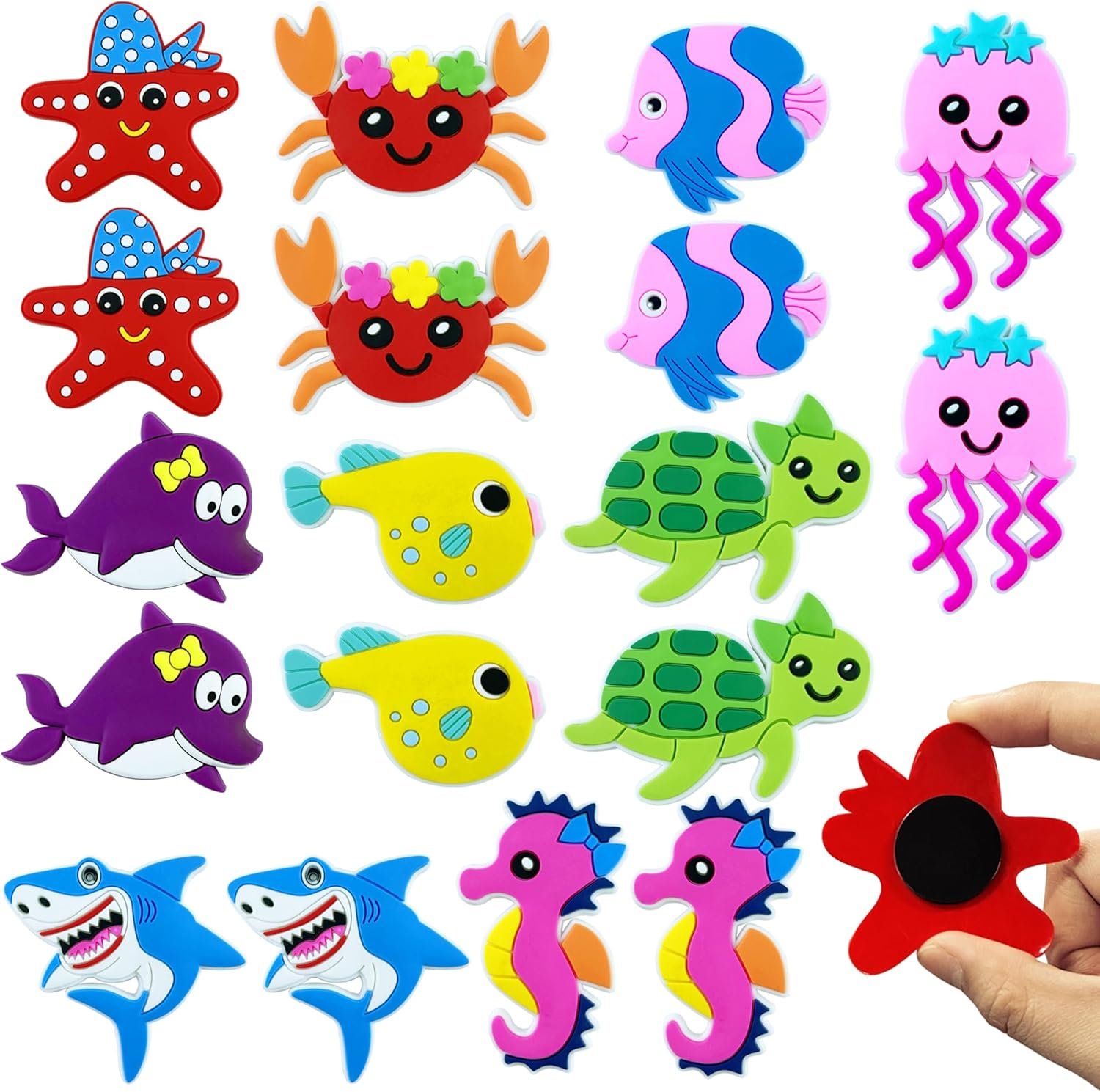 wholesale 18 pcs refrigerator magnets rubber cartoon sea animal magnets magnetic educational gift magnetic decorations for whiteboard factory & supplier oem
