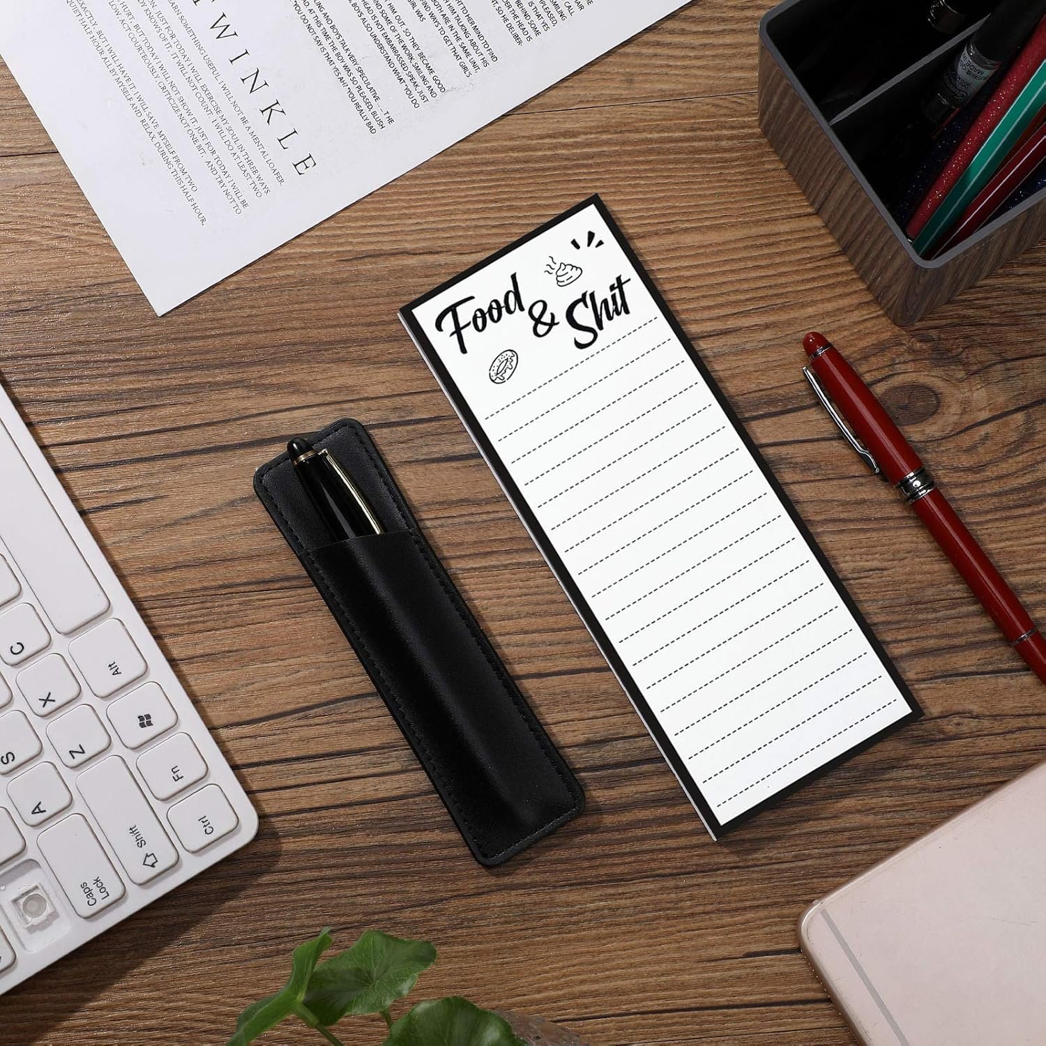 wholesale zonon magnetic note pad for fridge with pen holder grocery list notepad magnet pad for refrigerator magnetic shopping list pad factory & supplier oem