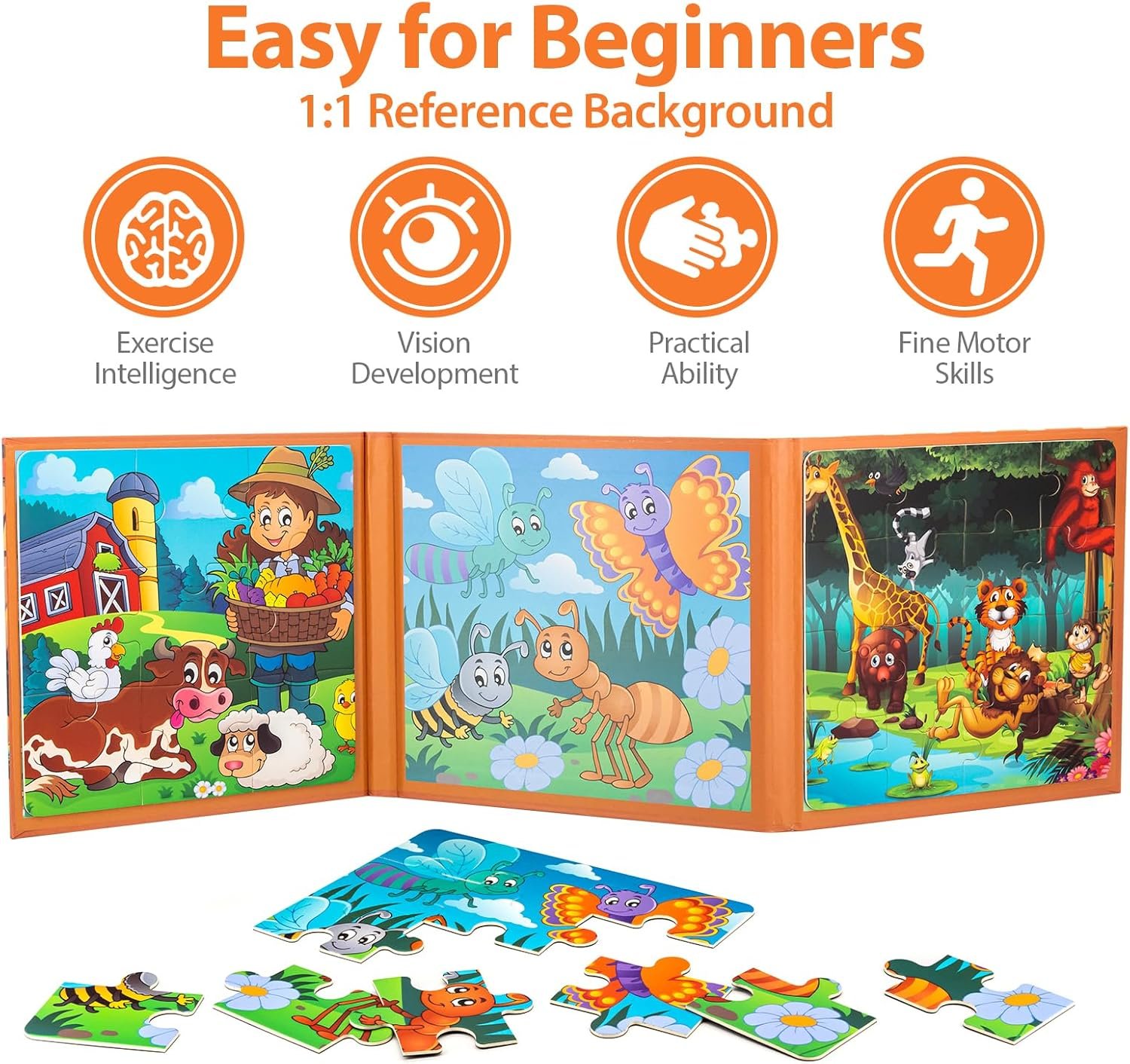 wholesale magnetic puzzles for toddlers 3-5, farm animals puzzles for kids ages 4-6 toddler puzzles, educational learning magnets travel puzzels road trip activities toys for 3 4 5 6 boys and girls gift factory & supplier oem