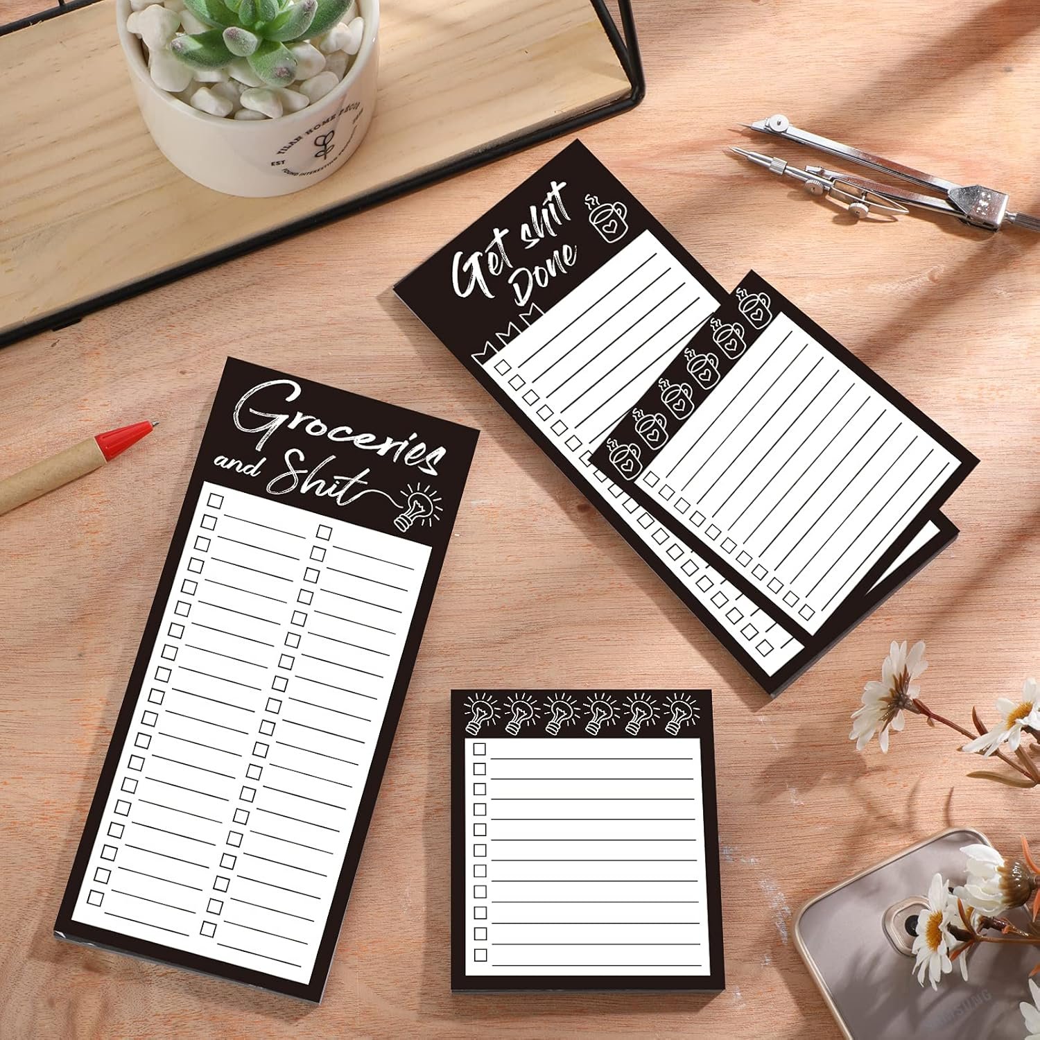 wholesale 4 pieces magnetic grocery list pads magnet to do list notepads magnetic refrigerator memo pad funny shopping reminders tear off grocery notepad, 2 sizes factory & supplier oem