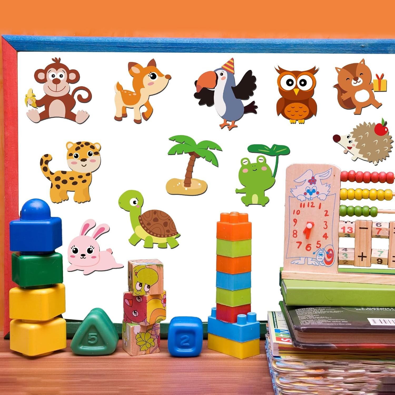 wholesale 30pcs jungle animals fridge magnets for toddlers wild animals refrigerator magnets for toddlers 1-3 kids removable and reusable animal magnetic toys kids for whiteboard classroom nursery zoo baby gift factory & supplier oem