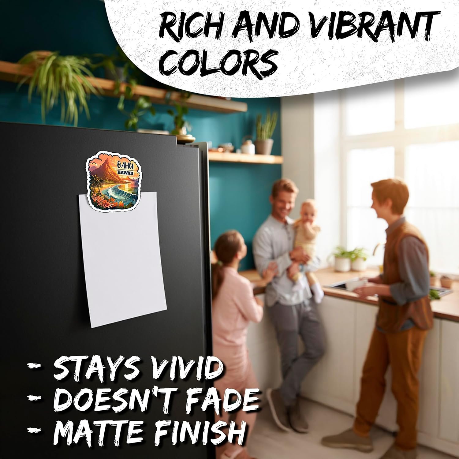 wholesale oahu hawaii magnet 4 inch 2-pack – strong vinyl decorative travel magnets for fridge locker kitchen office – cute fun aesthetic cool durable & long-lasting souvenir id44999 factory & supplier oem