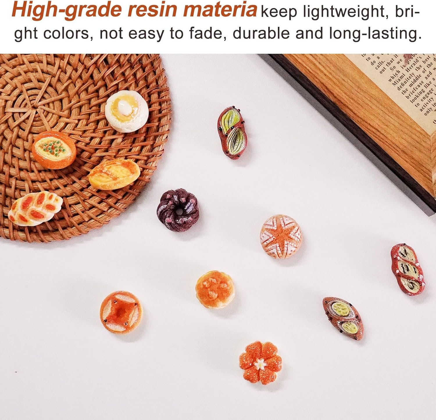 wholesale 24pcs mini bread fridge magnets, fun 3d resin decorative refrigerator magnets, funny small food magnets for fridge, cute colorful decoration, for whiteboard fridge lockers kitchen office home factory & supplier oem