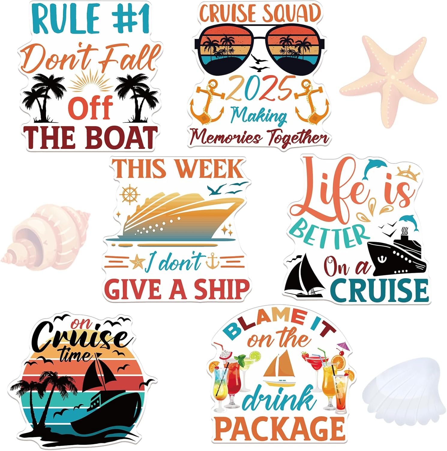 wholesale large cruise door decorations magnetic - wxiben 6pcs sea navigation cruise ship door decorations funny boat anchor tropical drink coconut tree cruise door magnets for carnival cabin refrigerator decor factory & supplier oem