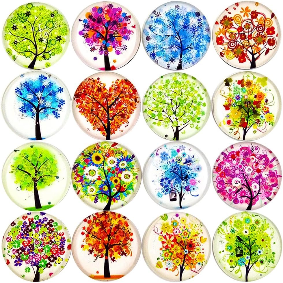 wholesale aligle 16pcs beautiful glass refrigerator magnets fridge stickers funny for office cabinets whiteboards decorative photo abstract (tree of life) factory & supplier oem