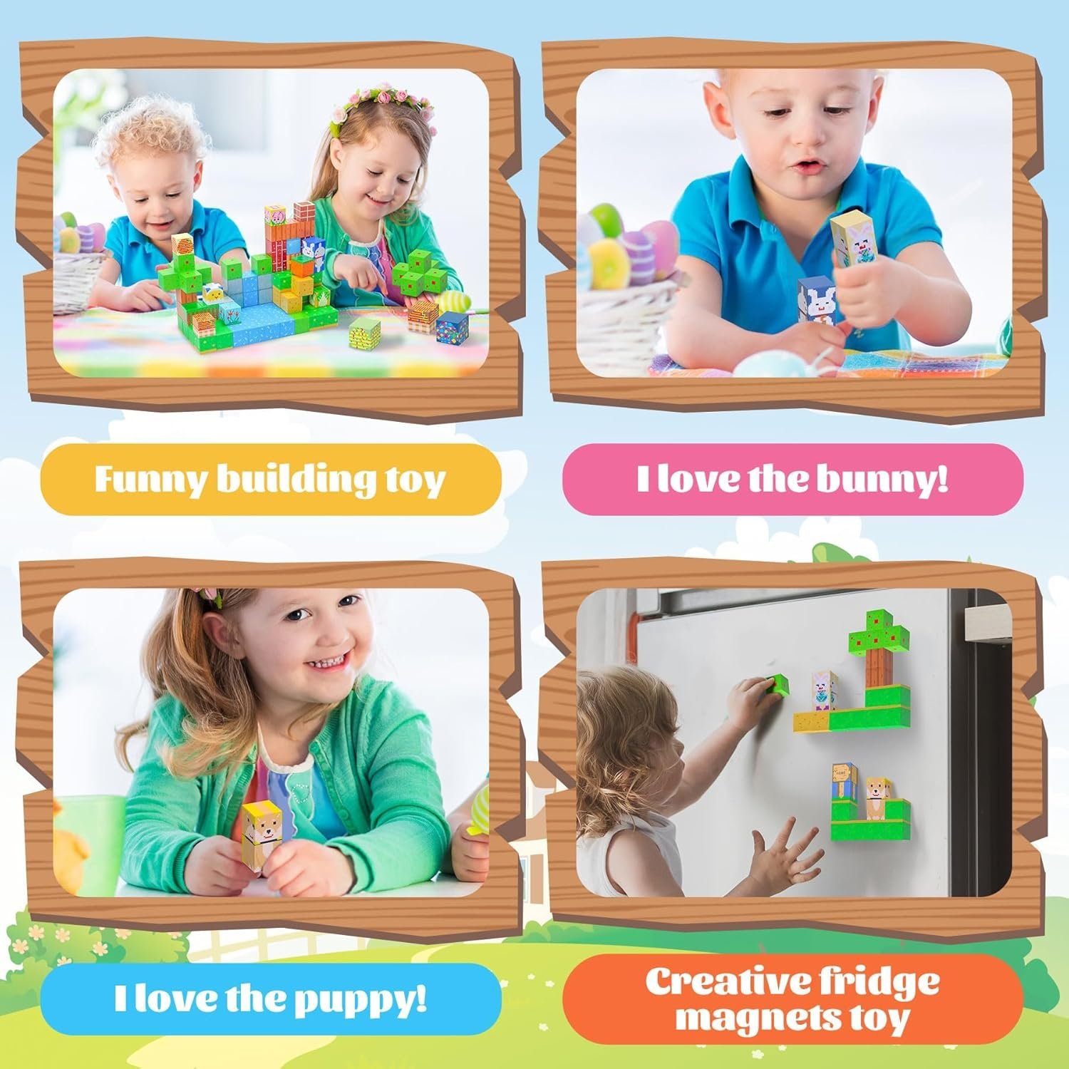 wholesale magnetic blocks-120pcs farm magnetic building blocks,stem montessori sensory toys for toddlers kids boys girls ages 3-5 4-8 5-7,magnets toy for toddler 3+ year old factory & supplier oem