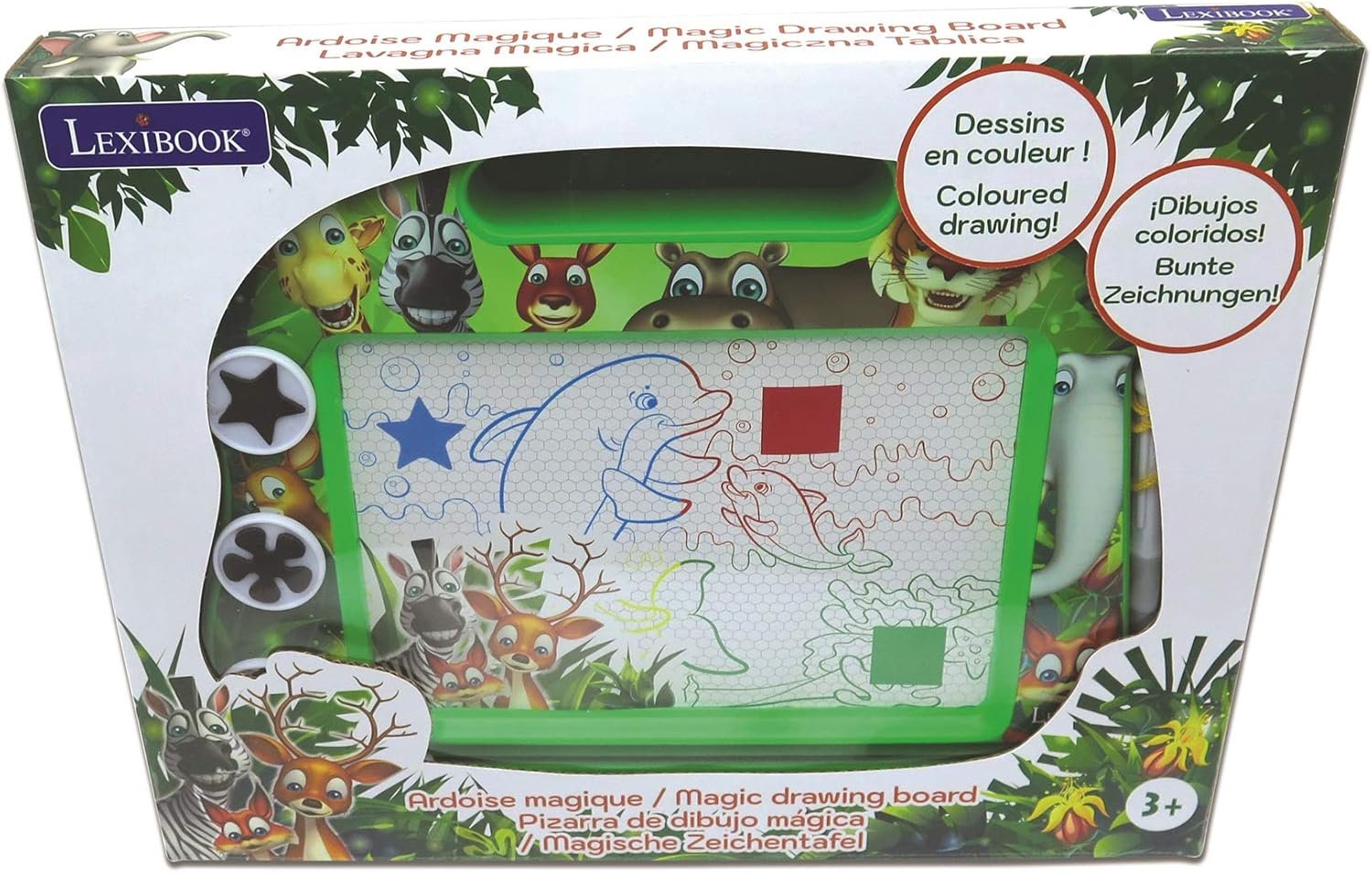 wholesale lexibook, multicolor magic magnetic animals drawing board, artistic creative toy for girls and boys, stylus pen and stamps, green, cranx550 factory & supplier oem