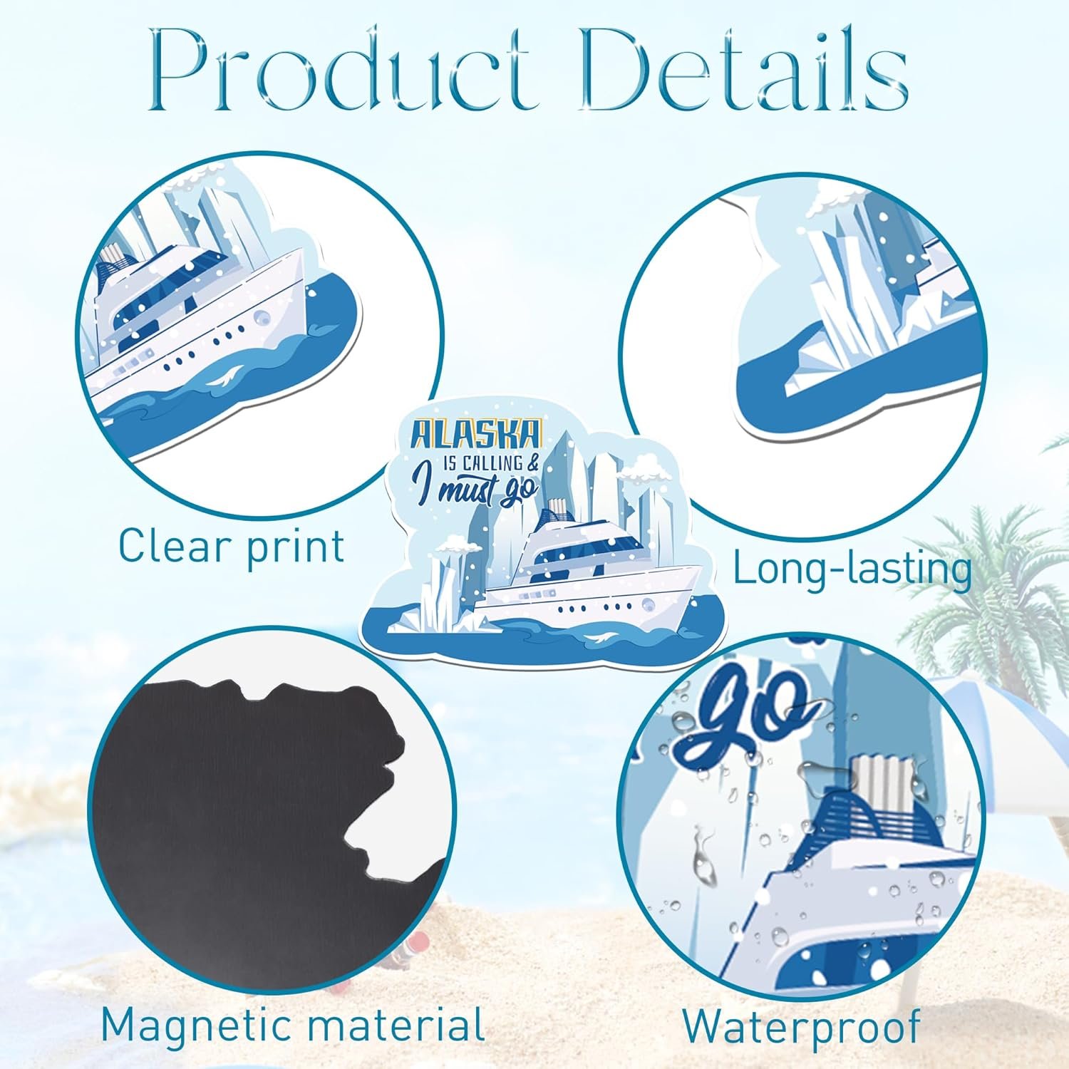 wholesale 14 pcs cruise door decorations magnetic, glacier cute animals cruising together alaska cruise door magnets, alaska cruise essentials door signs for ship cabin door decor factory & supplier oem