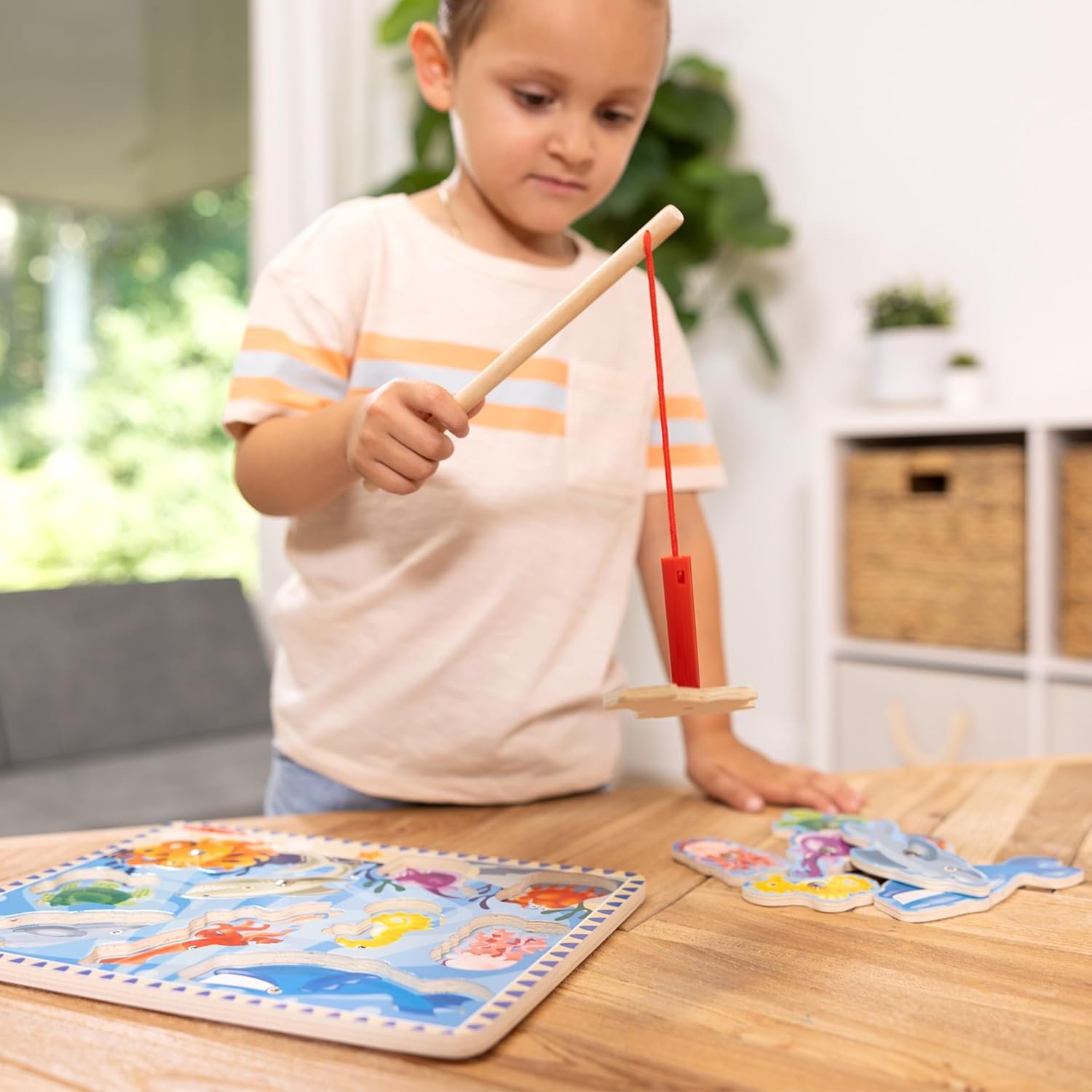 wholesale melissa & doug magnetic wooden fishing game and puzzle with wooden ocean animal magnets factory & supplier oem