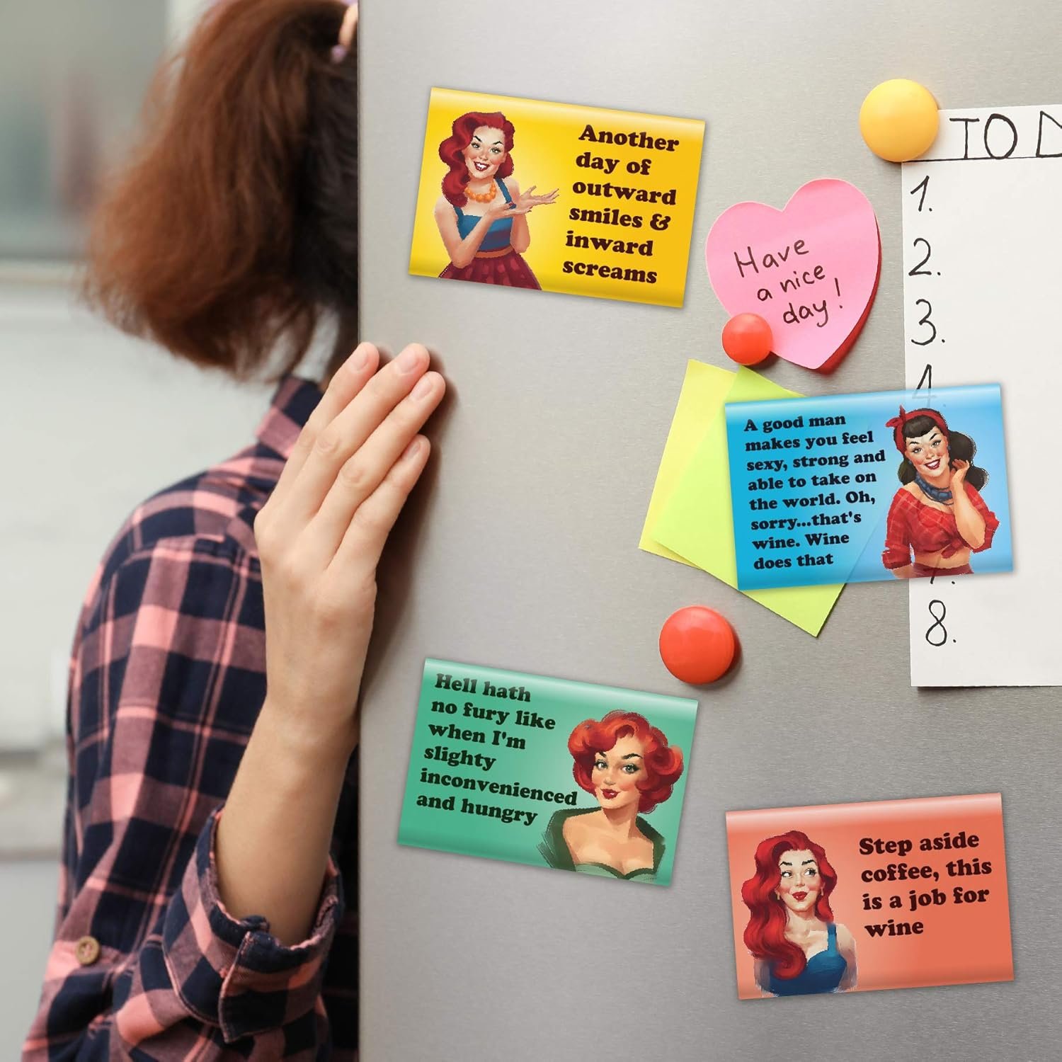 wholesale 4 pack refrigerator magnets - funny fridge magnet - perfect housewarming gift, or gift for women friends factory & supplier oem