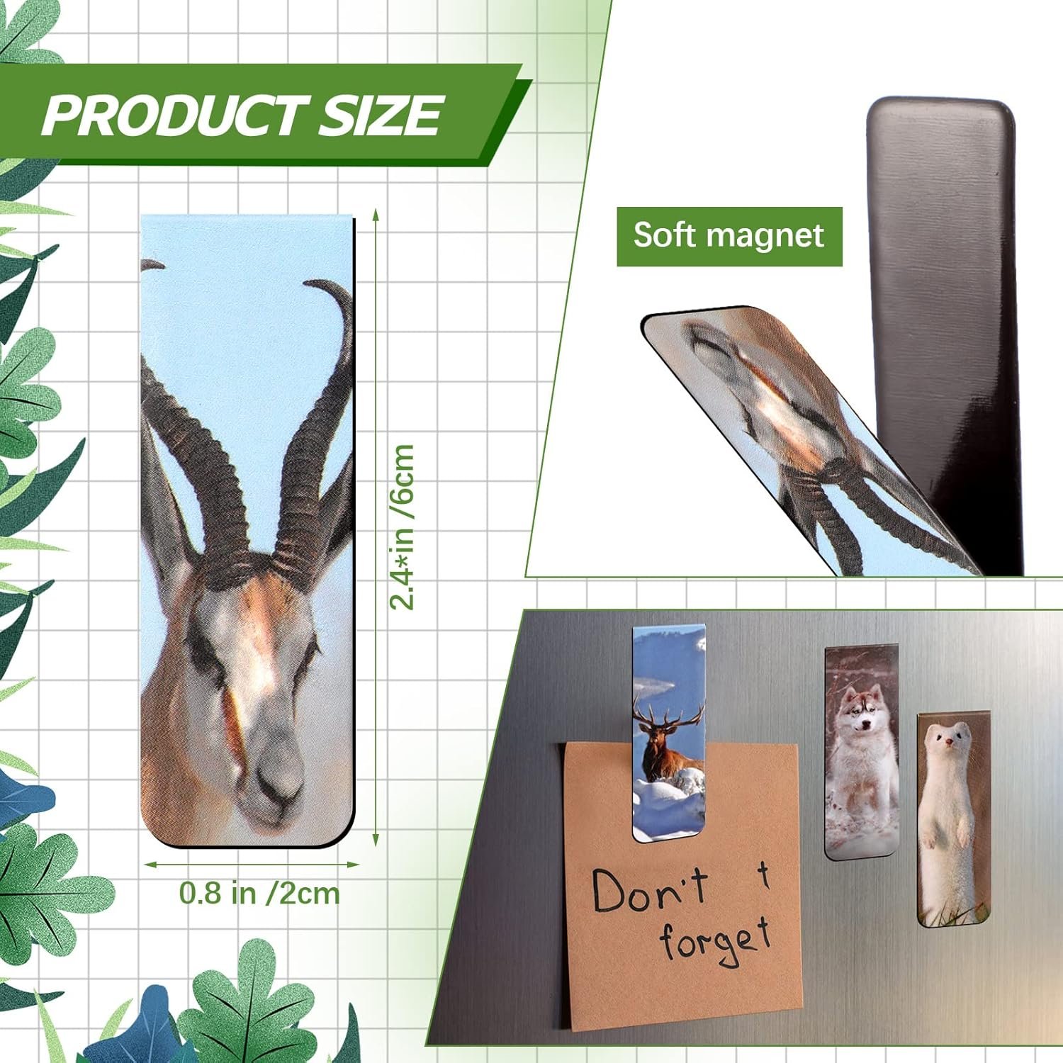 wholesale 30 pieces cute wild animal bookmarks for book lovers, magnetic bookmarks for boys girls magnet page clip marker multiple patterns for kids students reading school library supplies factory & supplier oem