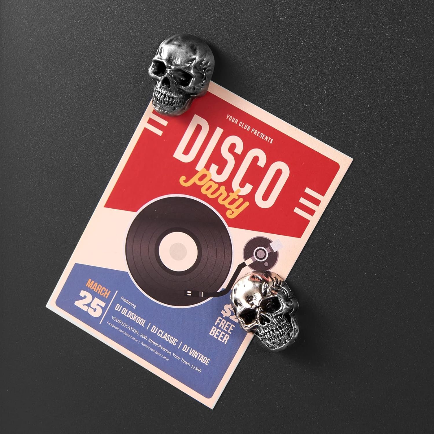 wholesale 6 pcs skull stainless steel refrigerator magnets,cool,strong,cute,unique funny goth decorative fridge magnets for adults, boys,for kitchen,office whiteboards,lockers,imanes para refrigerador (black)… factory & supplier oem