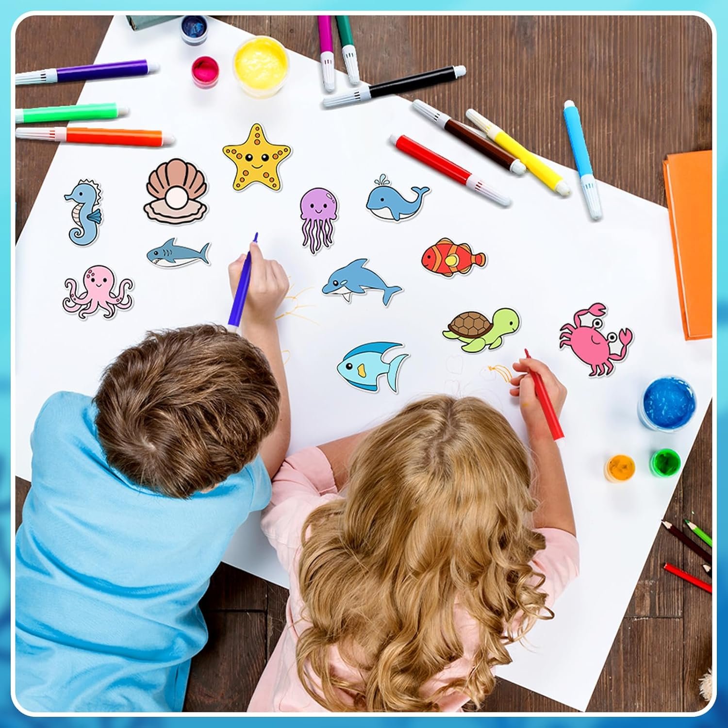 wholesale 48 sets ocean animals crafts for kids color your own under the sea magnets kit diy coloring sea animals magnet craft for school classroom home activities summer art party favors factory & supplier oem