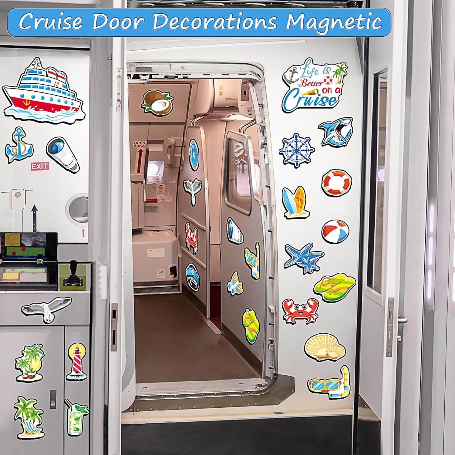 wholesale 23 pcs cruise door decorations magnetic large sea nautical cruise magnets for door for carnival cruises reusable fun ship essentials cruise magnets funny for cabin doors,great for car fridge computer factory & supplier oem