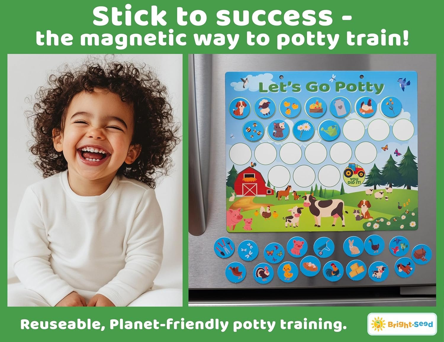 wholesale reusable magnetic animals potty chart, potty training for boys, potty training chart for toddler girls, potty training rewards boys, sticker chart kids, potty training sticker chart for toddlers factory & supplier oem