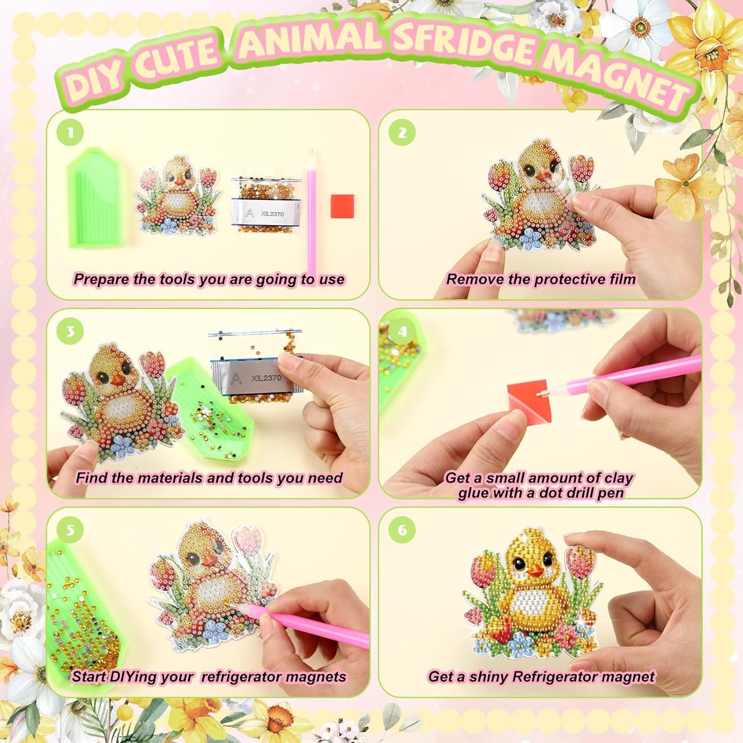 wholesale xuhal 30 pcs animal diamond painting magnets watercolor animal diamond art magnet kits for adults cute elephant tiger refrigerator magnetic sticker 5d rhinestone fridge stickers for diy crafts gifts factory & supplier oem