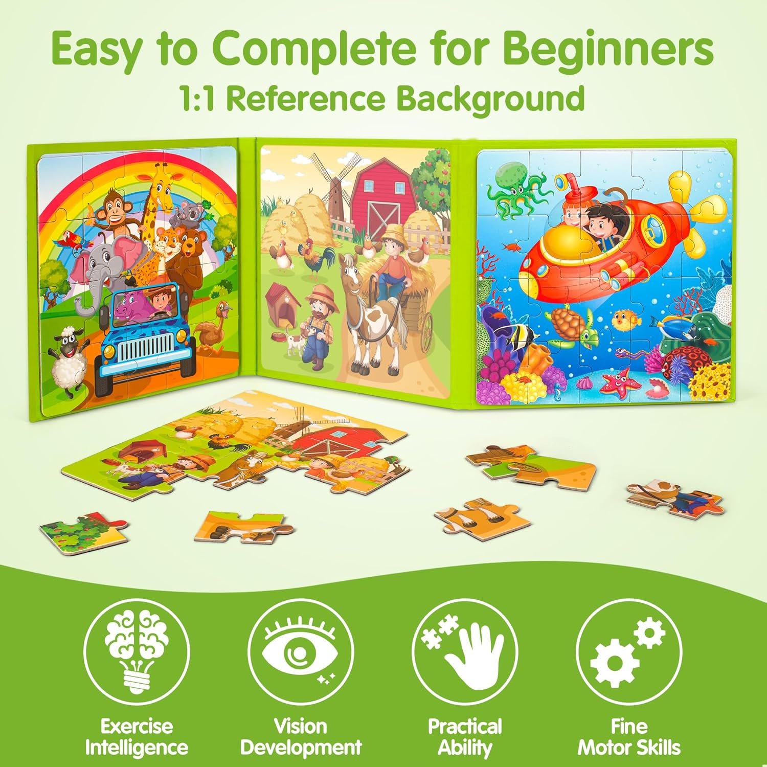 wholesale synarry magnetic puzzles for kids ages 3-5, 20 pieces toddler animal puzzles, children travel activity toys games for 3 4 5 6 years old kids boys girls in car airplane, learning magnet for road trip factory & supplier oem