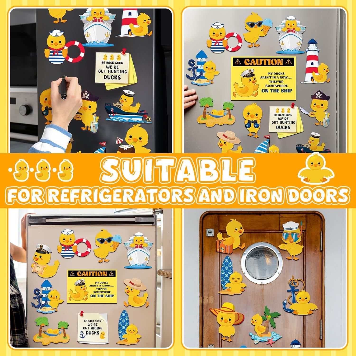 wholesale 27 pcs duck cruise door magnet decorations ducky magnetic stickers decals reusable funny carnival cruise ship cabin magnet for door decor car fridge refrigerator(classic) factory & supplier oem