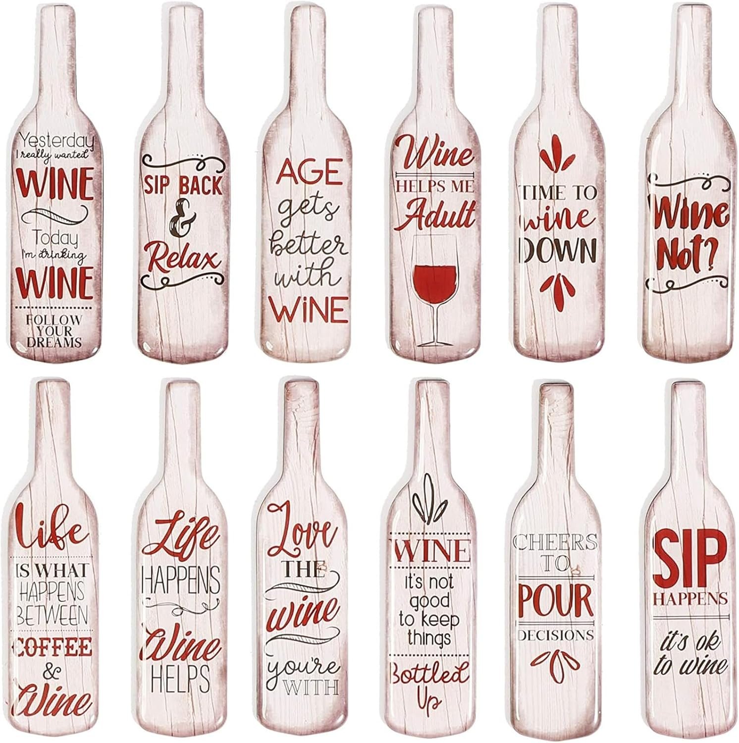 wholesale paper junkie fun wine bottle magnets for refrigerators - 4 inch (pack of 12) factory & supplier oem