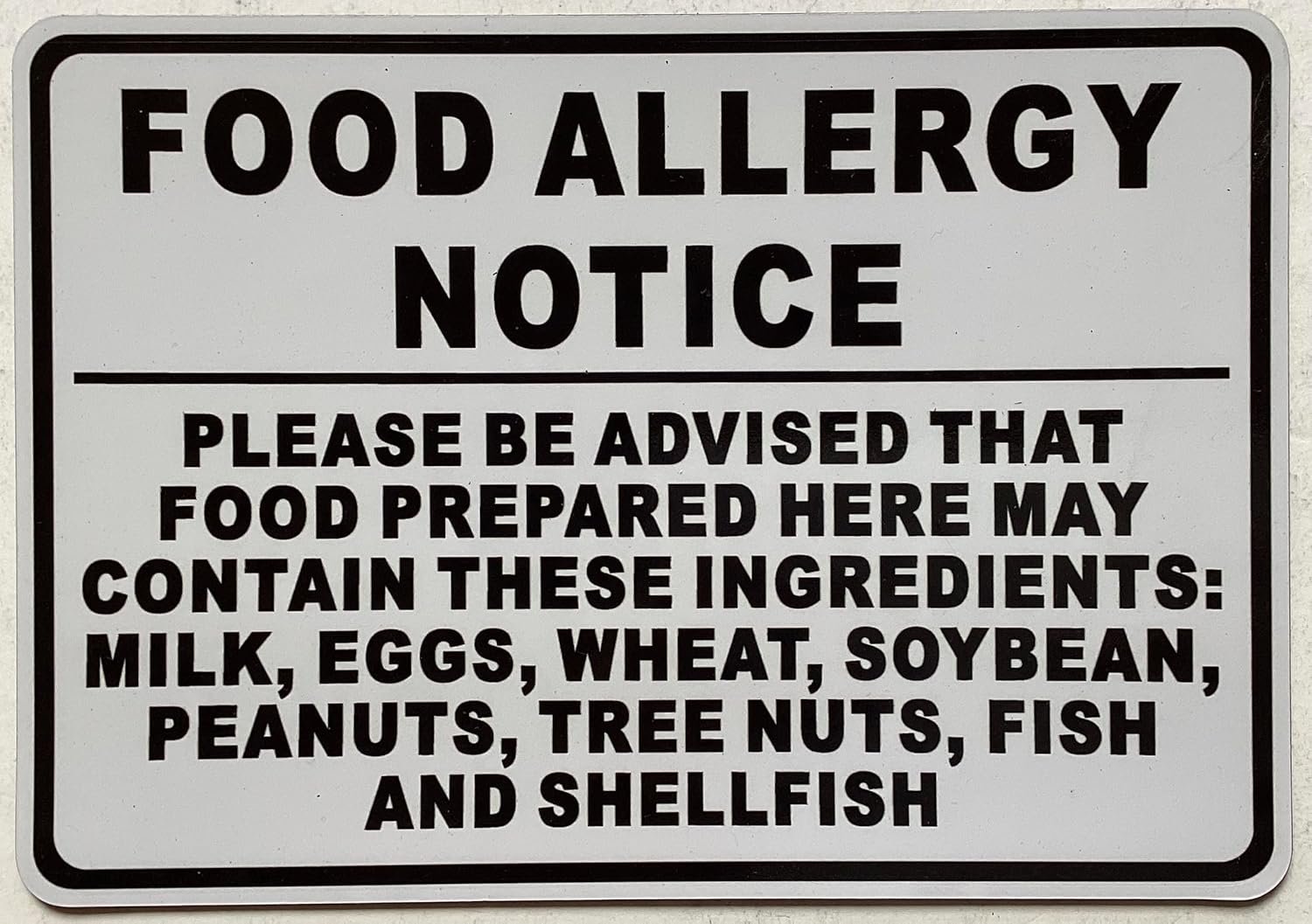 wholesale chef refrigerator magnet food allergy notice - resturant food allergy sign (white,magnet, 7x10 inch,heavy duty, yellow) factory & supplier oem