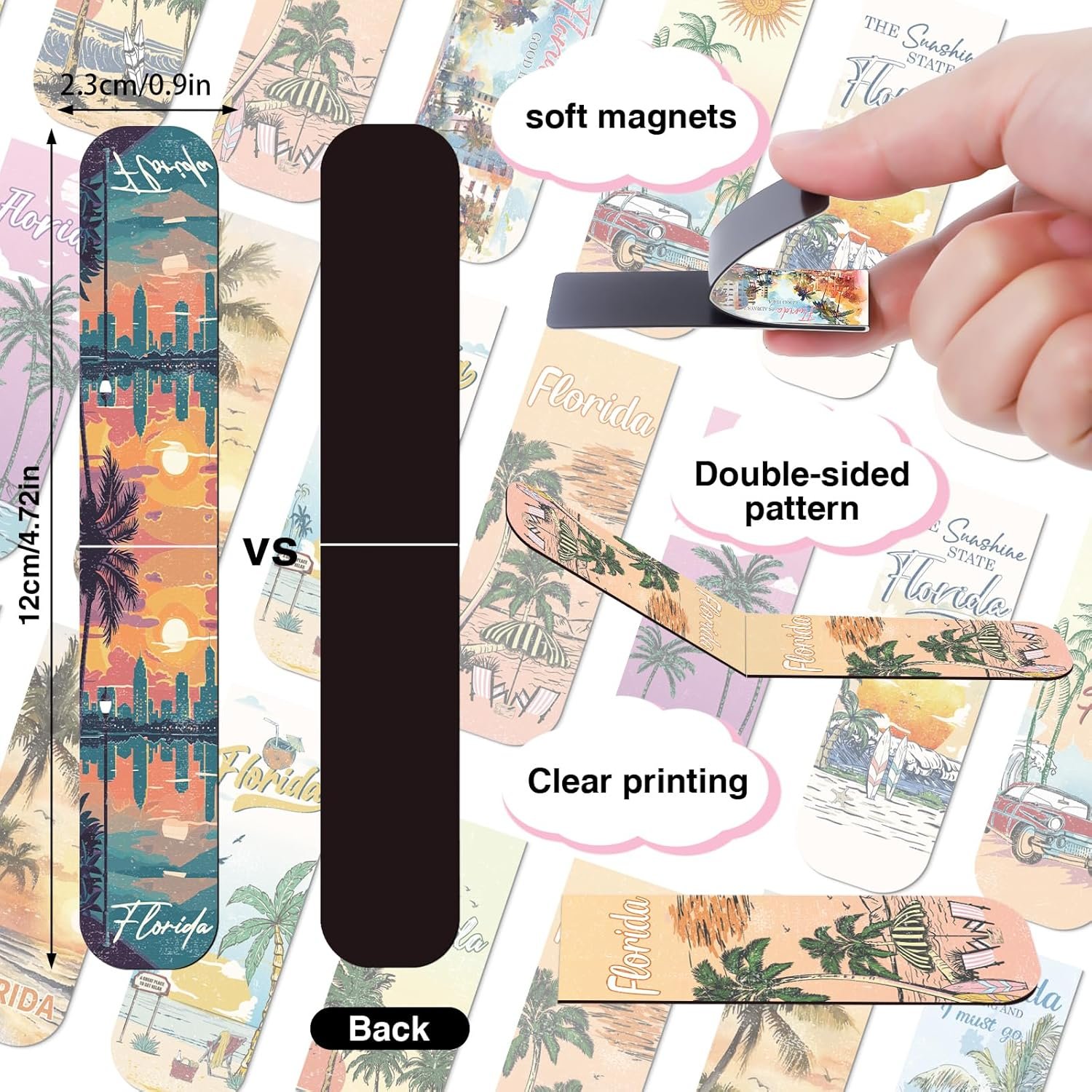 wholesale florida magnetic bookmark gifts - 48pcs traveling city magnetic bookmarks usa city book marks page magnets marker clip for women book lovers traveler students teacher florida souvenirs gift factory & supplier oem