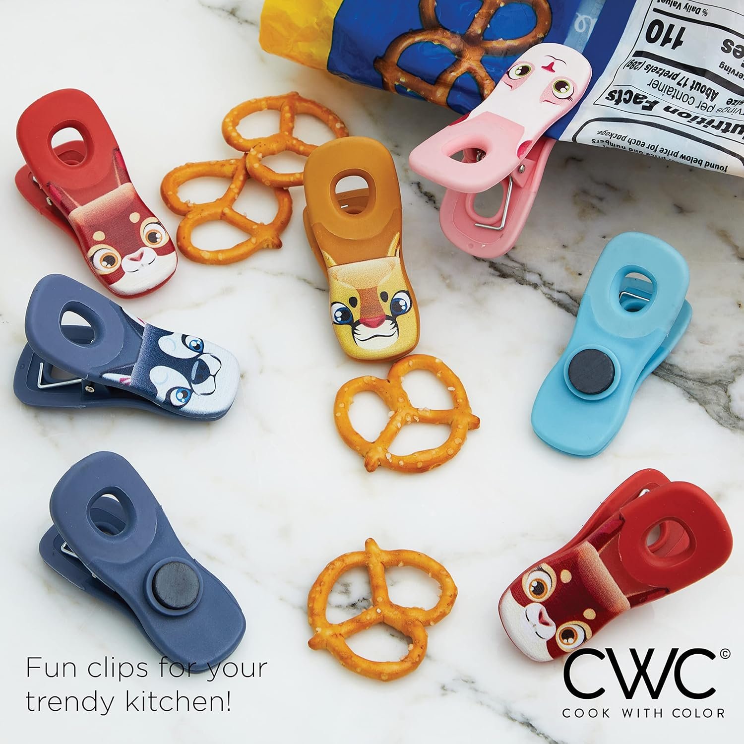 wholesale cook with color cute magnetic bag clips - kitchen and food bag clips for airtight seal for food storage, farm animal pals factory & supplier oem