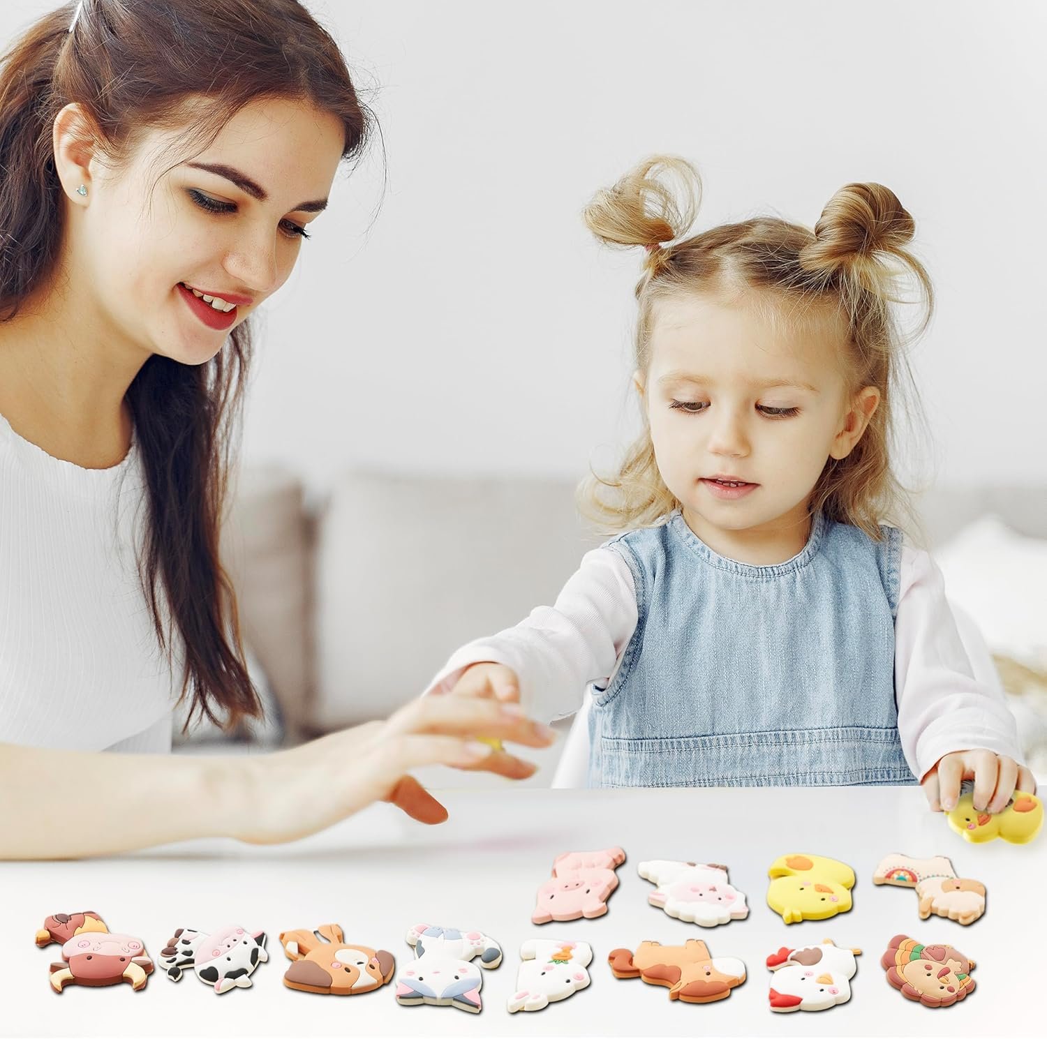 wholesale joyin 12 pcs animal fridge magnets for kids, cute rubber refrigerator magnets for kids magnetic toys whiteboard educational learning toys party favor birthday children gifts factory & supplier oem