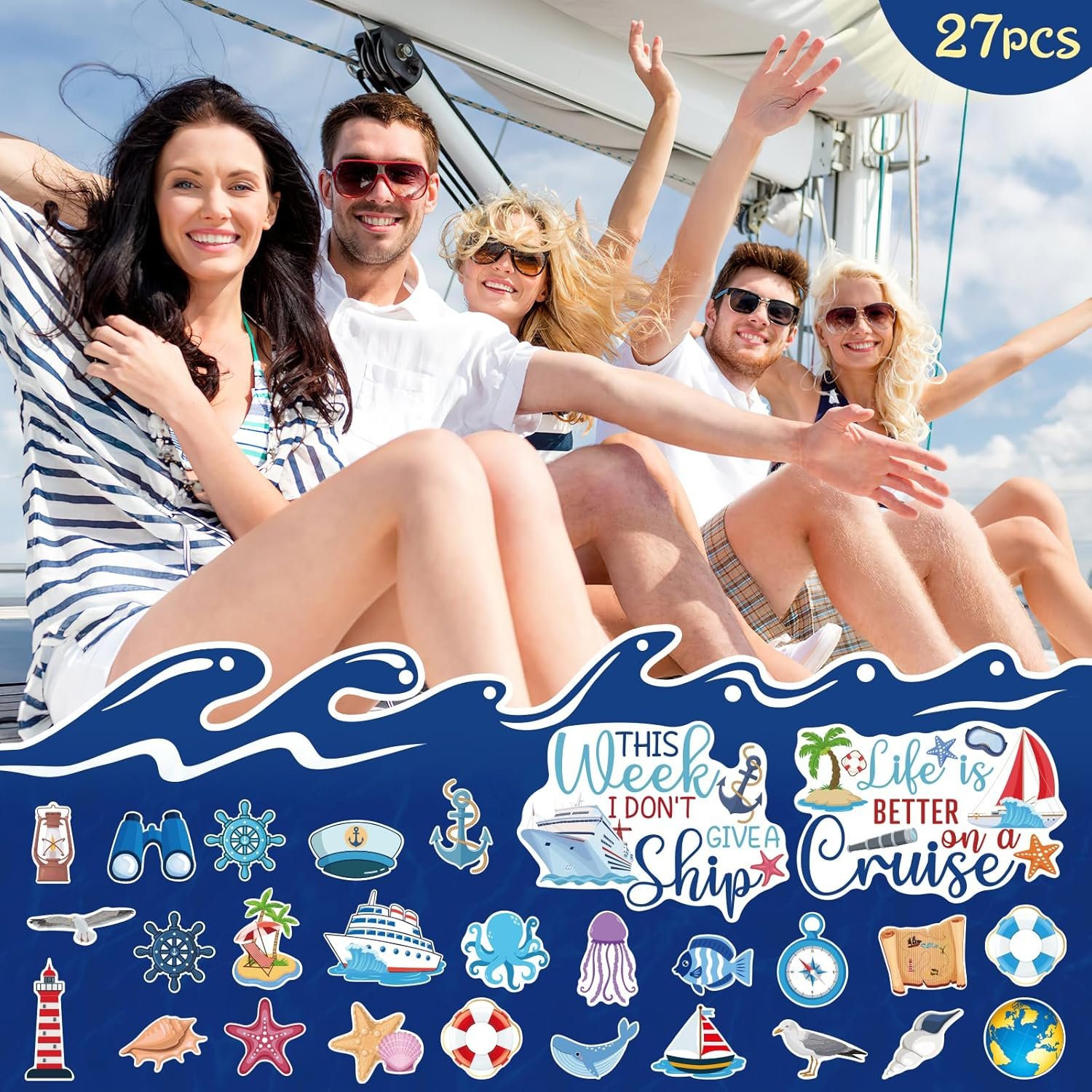 wholesale 27pcs nautical cruise magnets - large funny carnival ship magnets for door & fridge factory & supplier oem