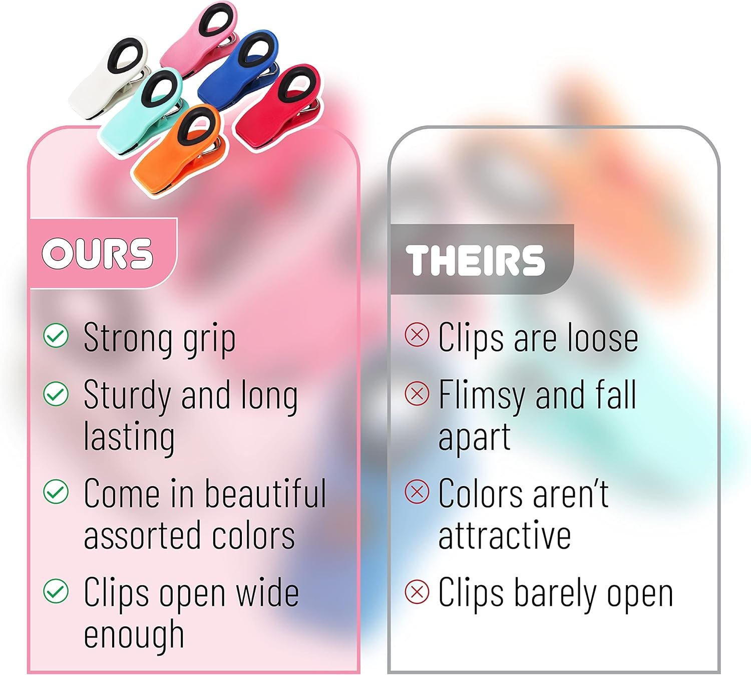 wholesale mr. pen magnetic bag clips - 12 pack assorted colors, chip clips for food packages, fridge factory & supplier oem