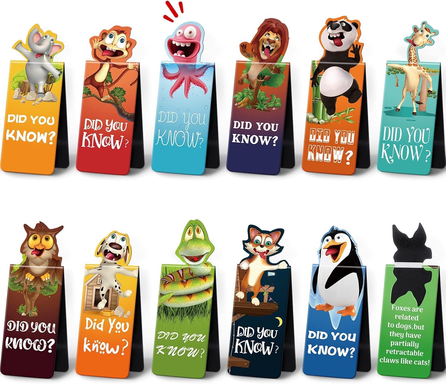 wholesale sepamoon 24 pcs magnetic bookmarks book marks cute magnet page markers page clips funny animal bookmarks for students teacher reading party favor (animal style) factory & supplier oem