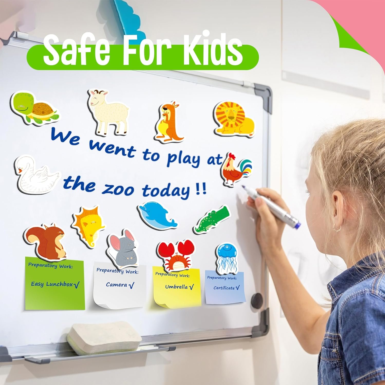 wholesale 50 pcs animal magnets, adorable magnetic animal -wild animal, farm animal & marine animal-thick refrigerator magnets cute educational learning toys for kids 3+ factory & supplier oem