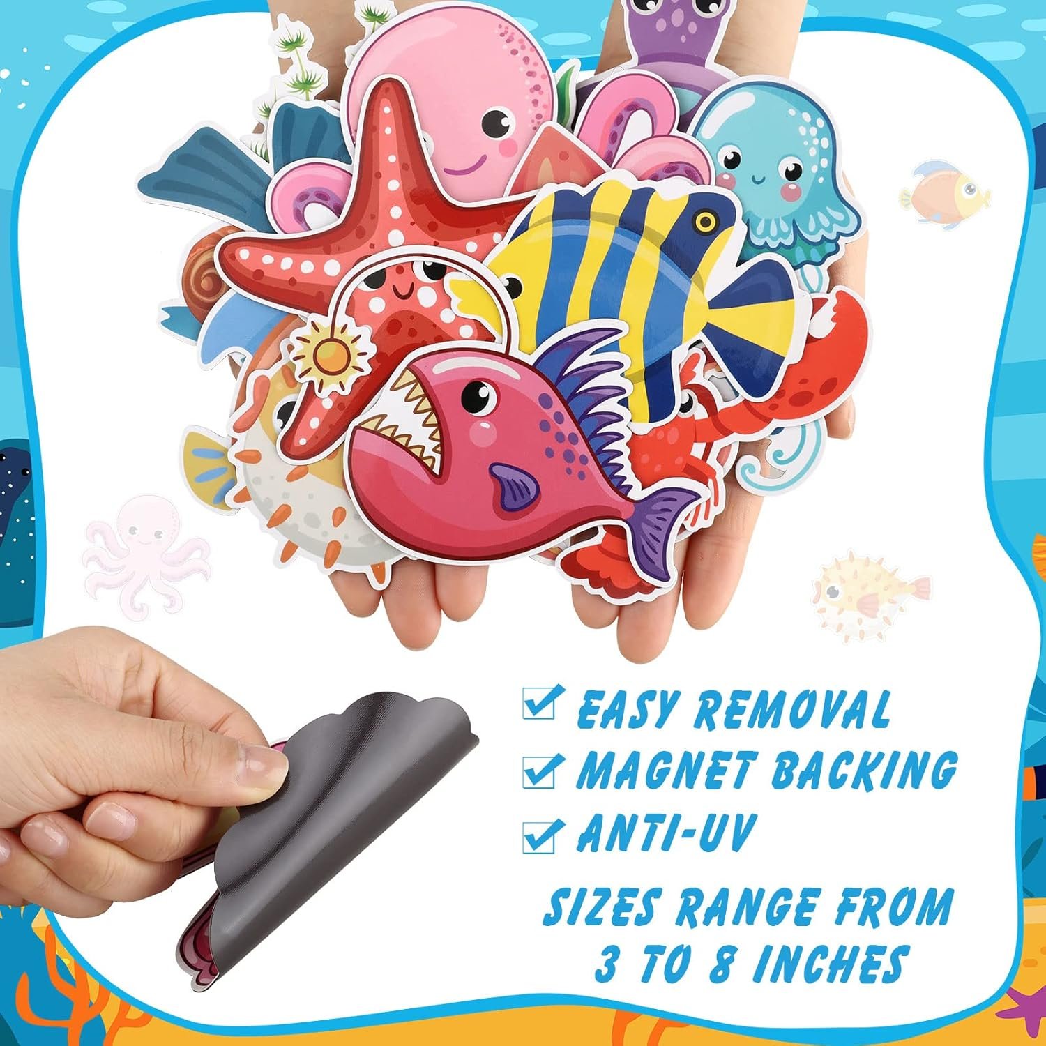 wholesale 24 pcs ocean cruise door decorations magnetic sea animal car magnets fish fridge magnets for door animal turtle crab magnet stickers for car (sea animals) factory & supplier oem