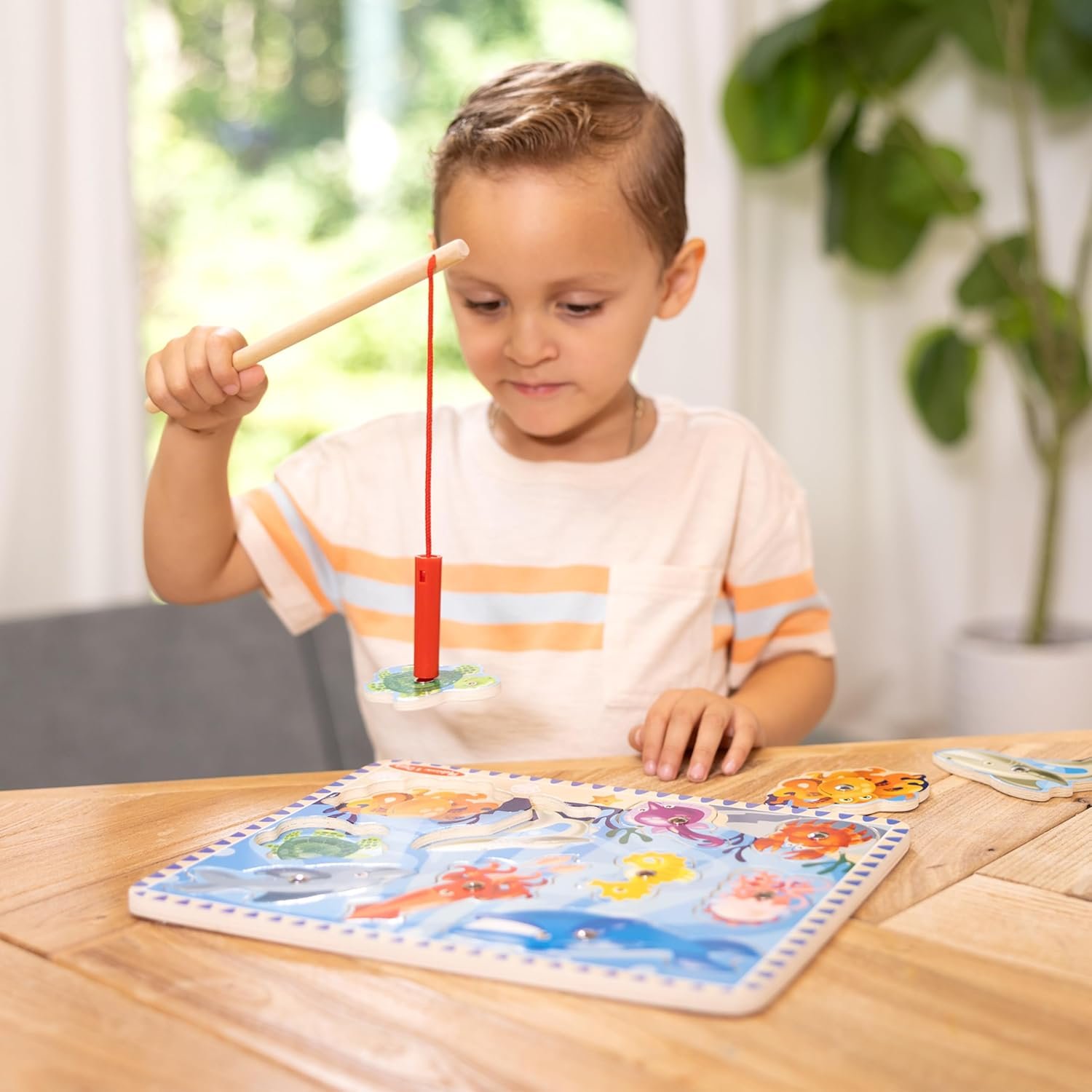 wholesale melissa & doug magnetic wooden fishing game and puzzle with wooden ocean animal magnets factory & supplier oem