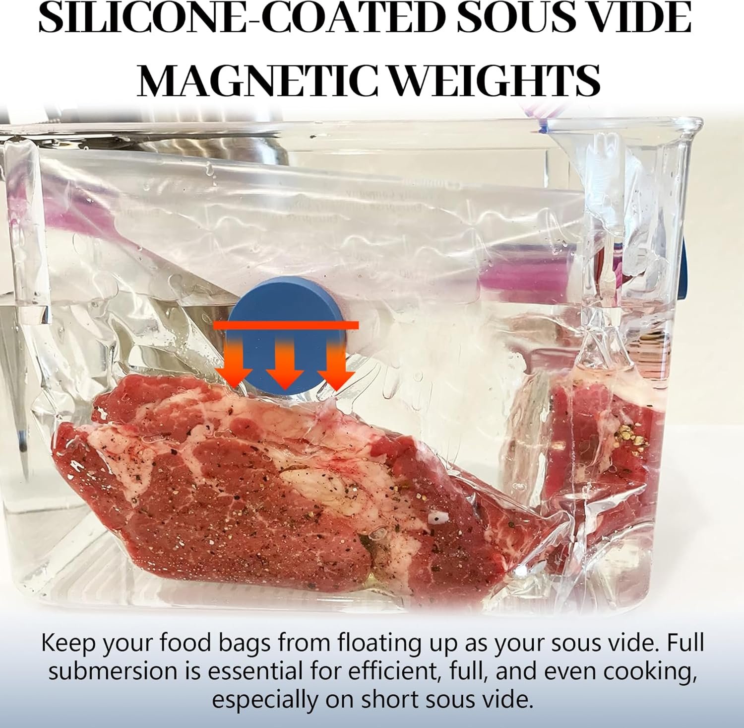 wholesale tongass 8-pack sous vide magnetical weights works on all sous vide machines, silicone-coated magnets for keeping bags submerged & prevent floating, powerful food safe weighted magnets for containers factory & supplier oem