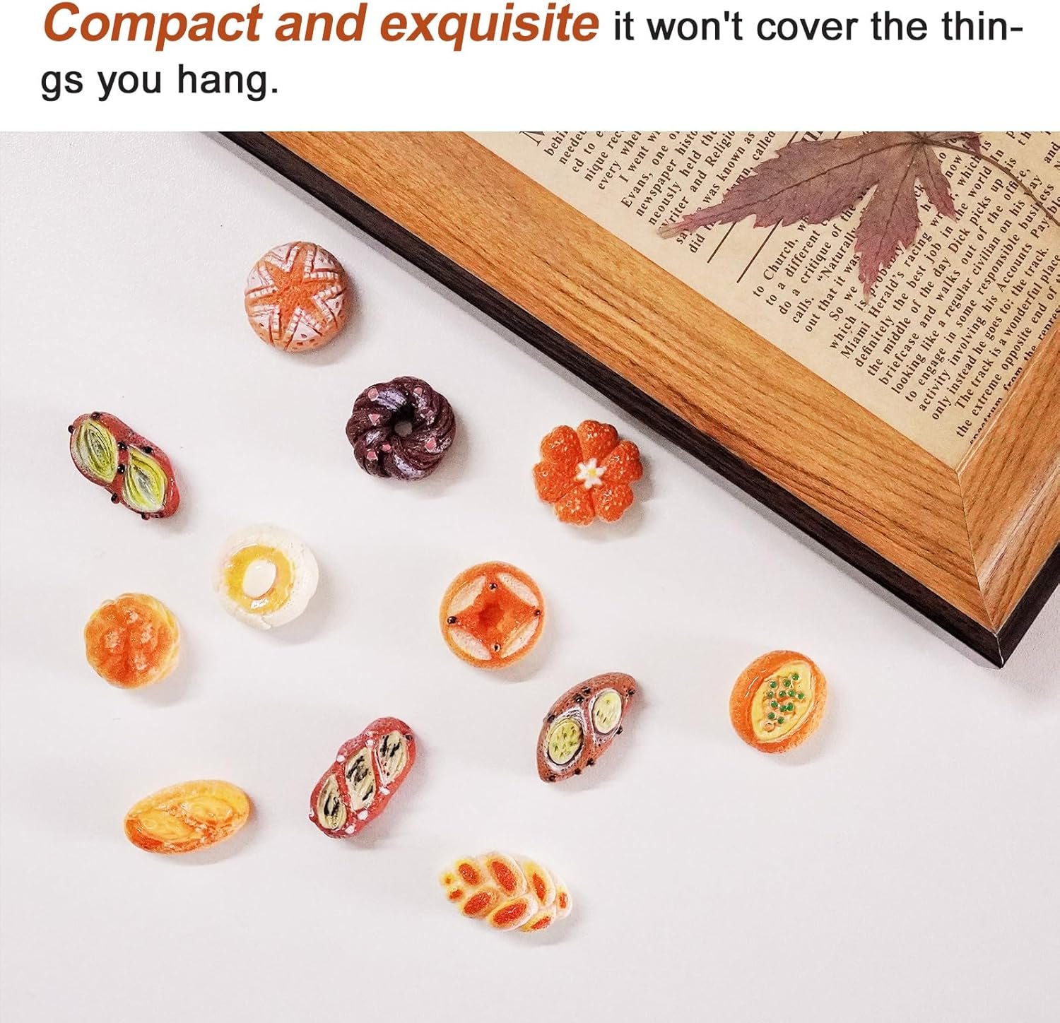 wholesale 24pcs mini bread fridge magnets, fun 3d resin decorative refrigerator magnets, funny small food magnets for fridge, cute colorful decoration, for whiteboard fridge lockers kitchen office home factory & supplier oem