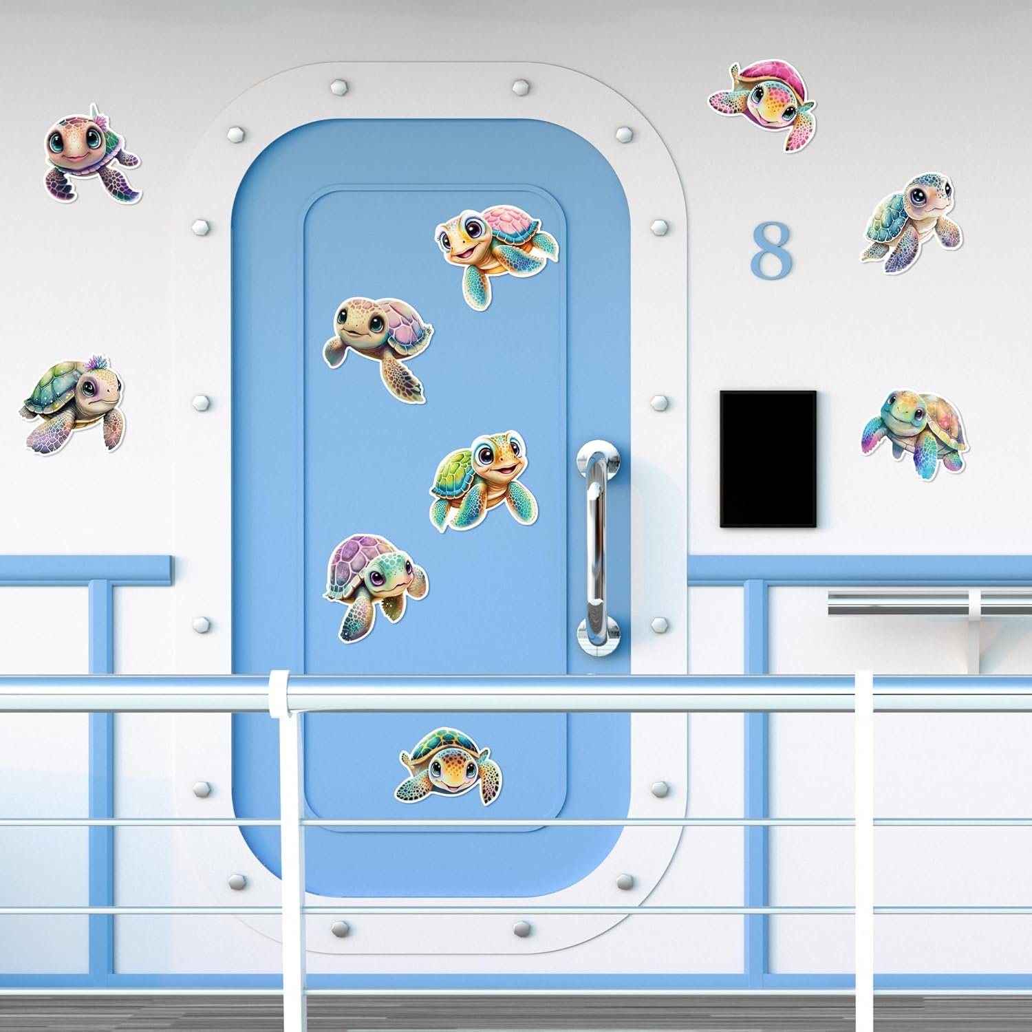 wholesale japbor cruise door decorations magnetic - 10pcs sea turtle cruise magnet, ocean turtles car ship cabin refrigerator magnets decal, sea animal fridge magnetic stickers for home kitchen cabinet decor factory & supplier oem