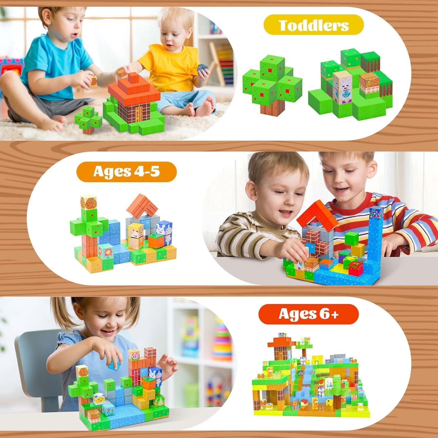 wholesale magnetic blocks-120pcs farm magnetic building blocks,stem montessori sensory toys for toddlers kids boys girls ages 3-5 4-8 5-7,magnets toy for toddler 3+ year old factory & supplier oem