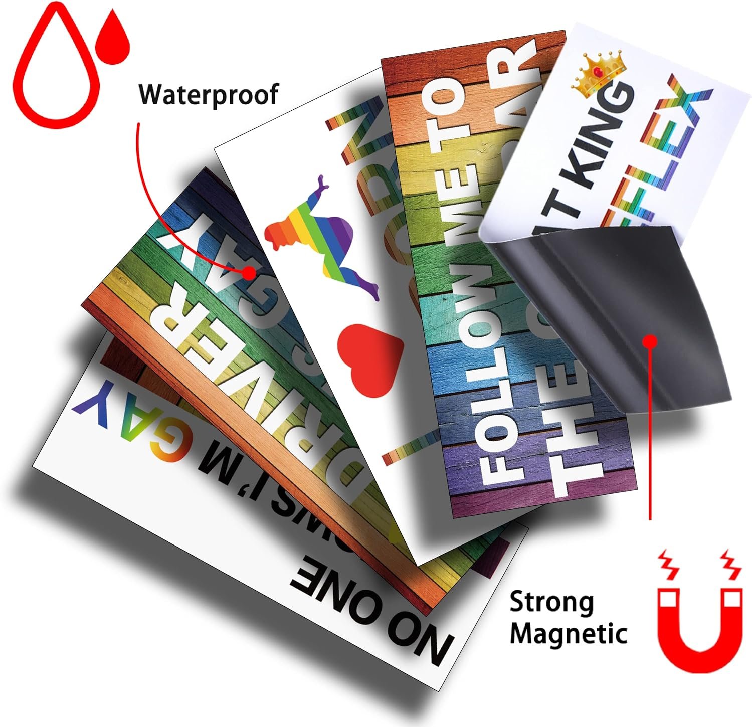 wholesale frienda 10 pcs bumper decals funny lgbt stickers rainbow bumper prank car stickers colorful car accessories for truck vehicle luggage window refrigerator(magnetic,classic style) factory & supplier oem