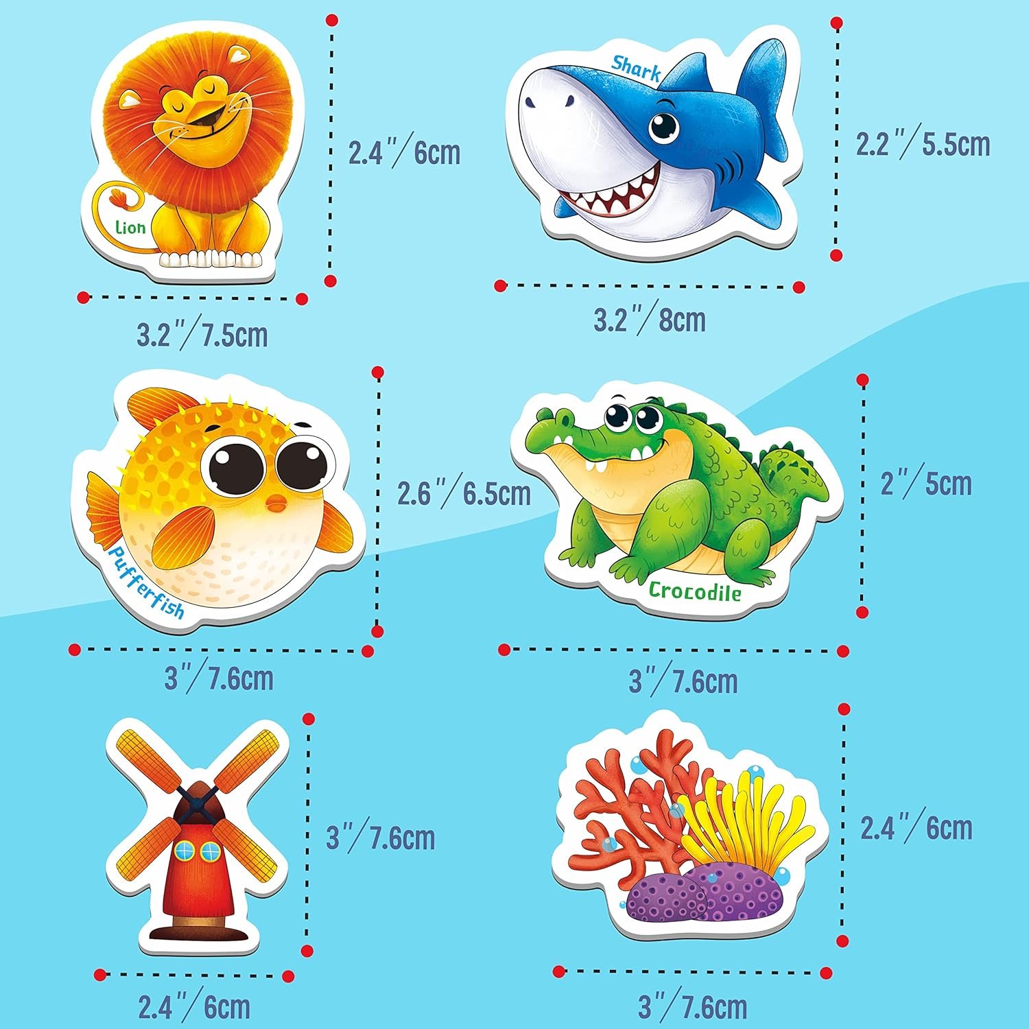 wholesale 65 pcs adorable magnetic animal fridge magnets - wild, farm & marine animals - thickened cardstock refrigerator magnets - cute educational learning toys for kids 3+ factory & supplier oem