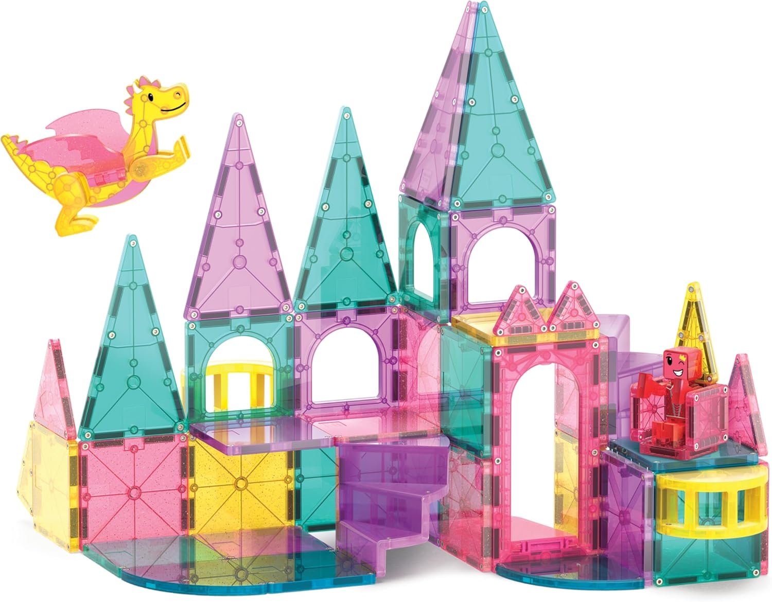 wholesale magna-tiles castle dlx 48-piece magnetic construction set, the original magnetic building brand factory & supplier oem