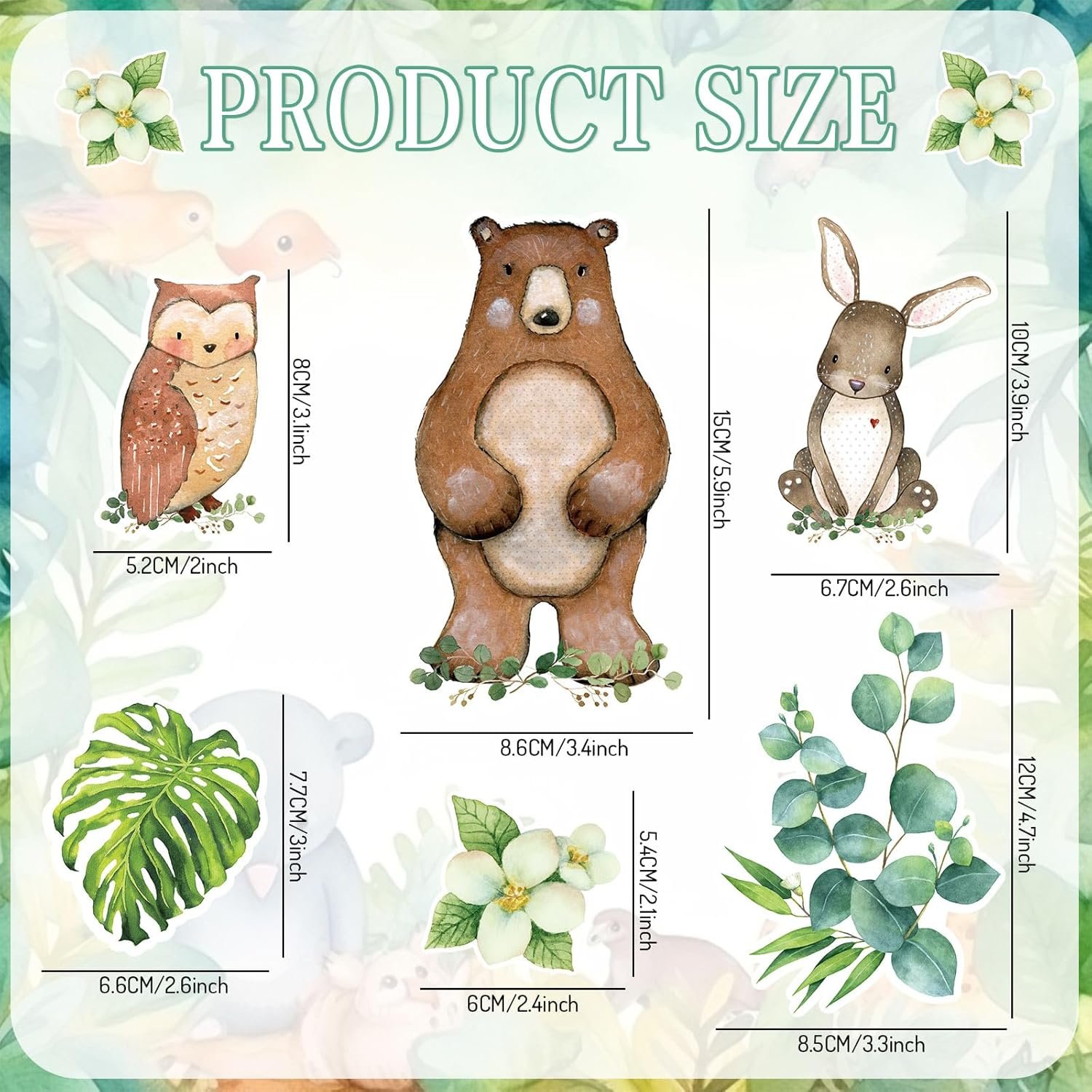 wholesale whaline 15pcs woodland animals refrigerator magnets watercolor forest animal greenery fridge magnet decals nature theme garage magnet for baby shower birthday party spring supplies factory & supplier oem