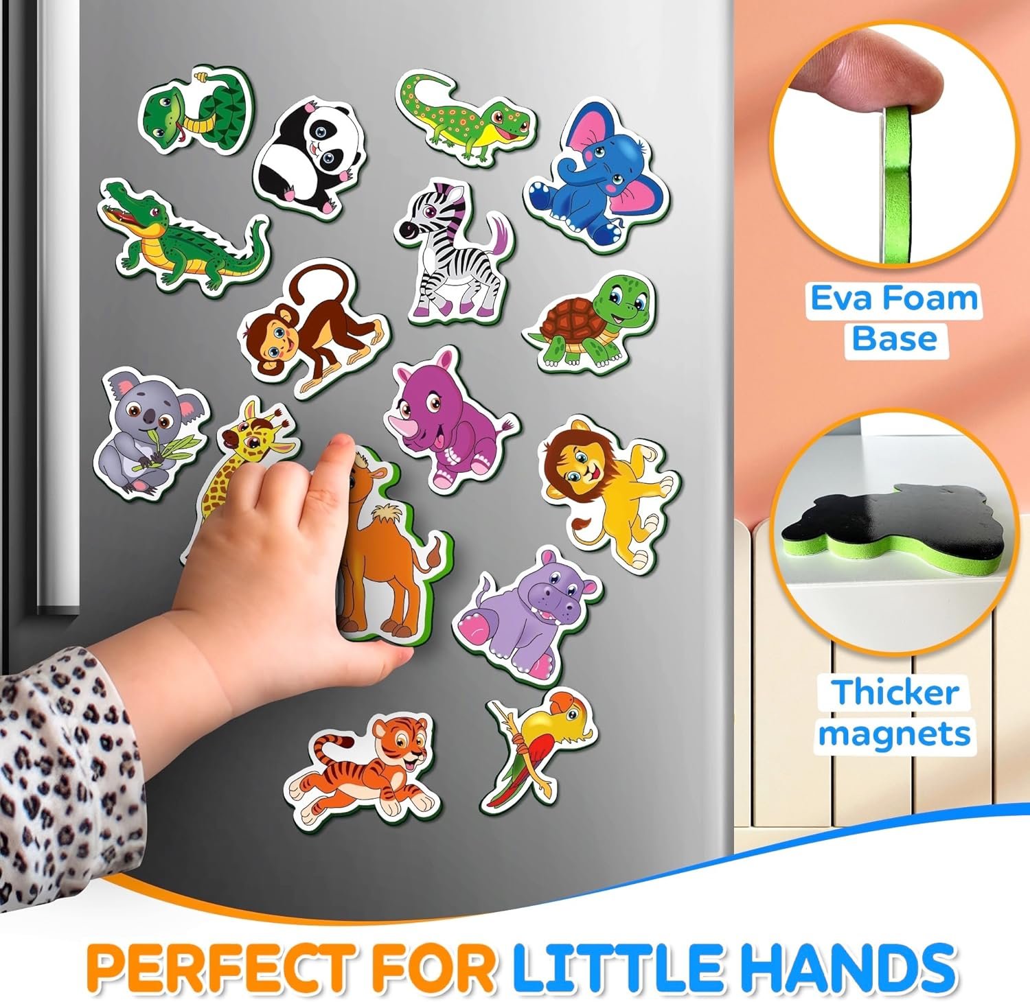 wholesale refrigerator magnets for kids zoo animals - big fridge magnets for toddlers - animal toys for toddlers 1-3 - developmental toys for 1 year old factory & supplier oem